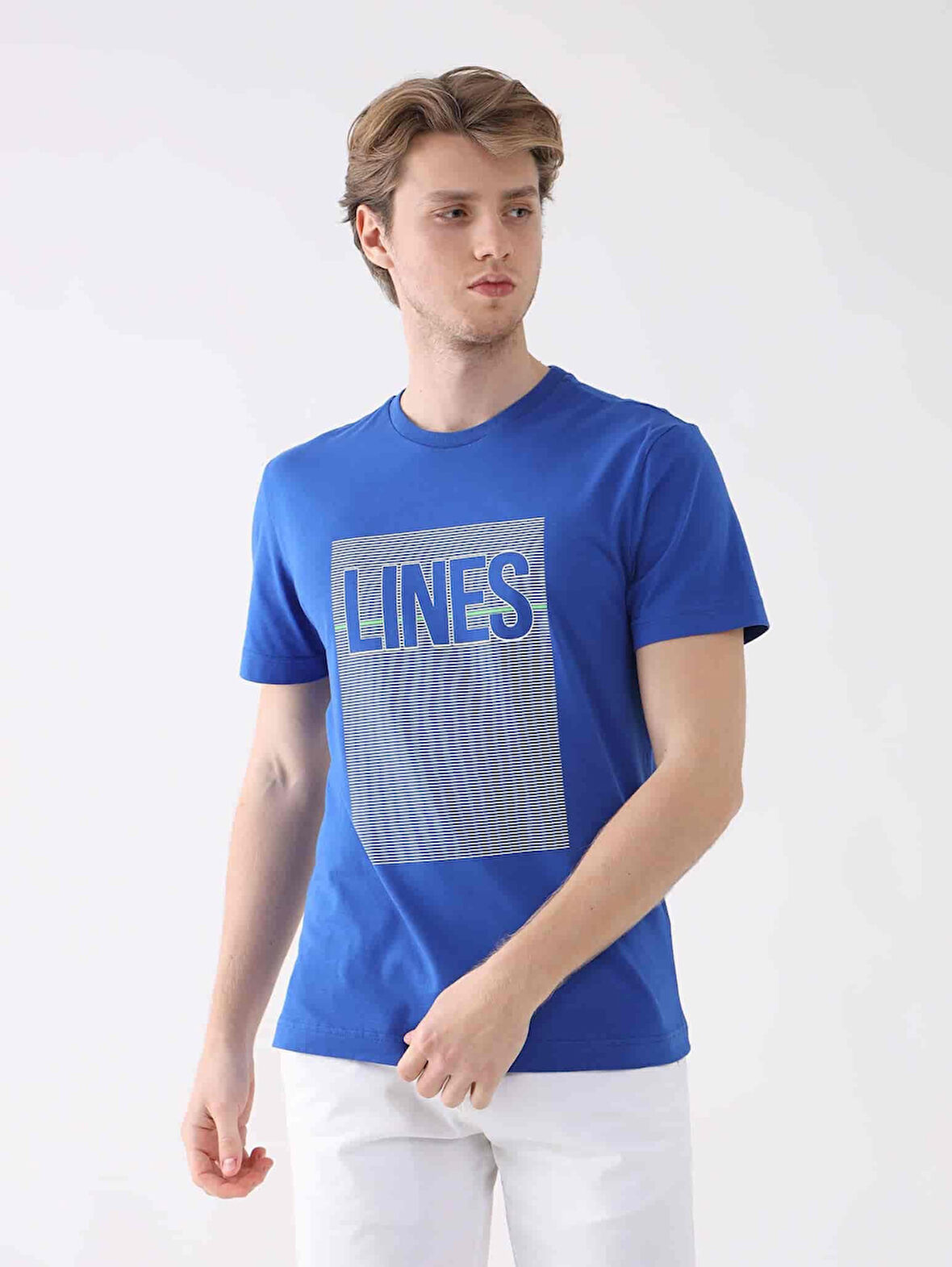 Dufy Saks Erkek Regular Fit Baskılı Casual O Yaka Tshirt - 94336