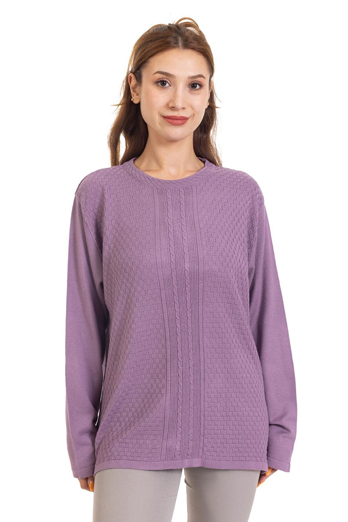 Sonbahar/Kış Kadın Likralı Triko Örgü Viskon Anne Bluz 2103