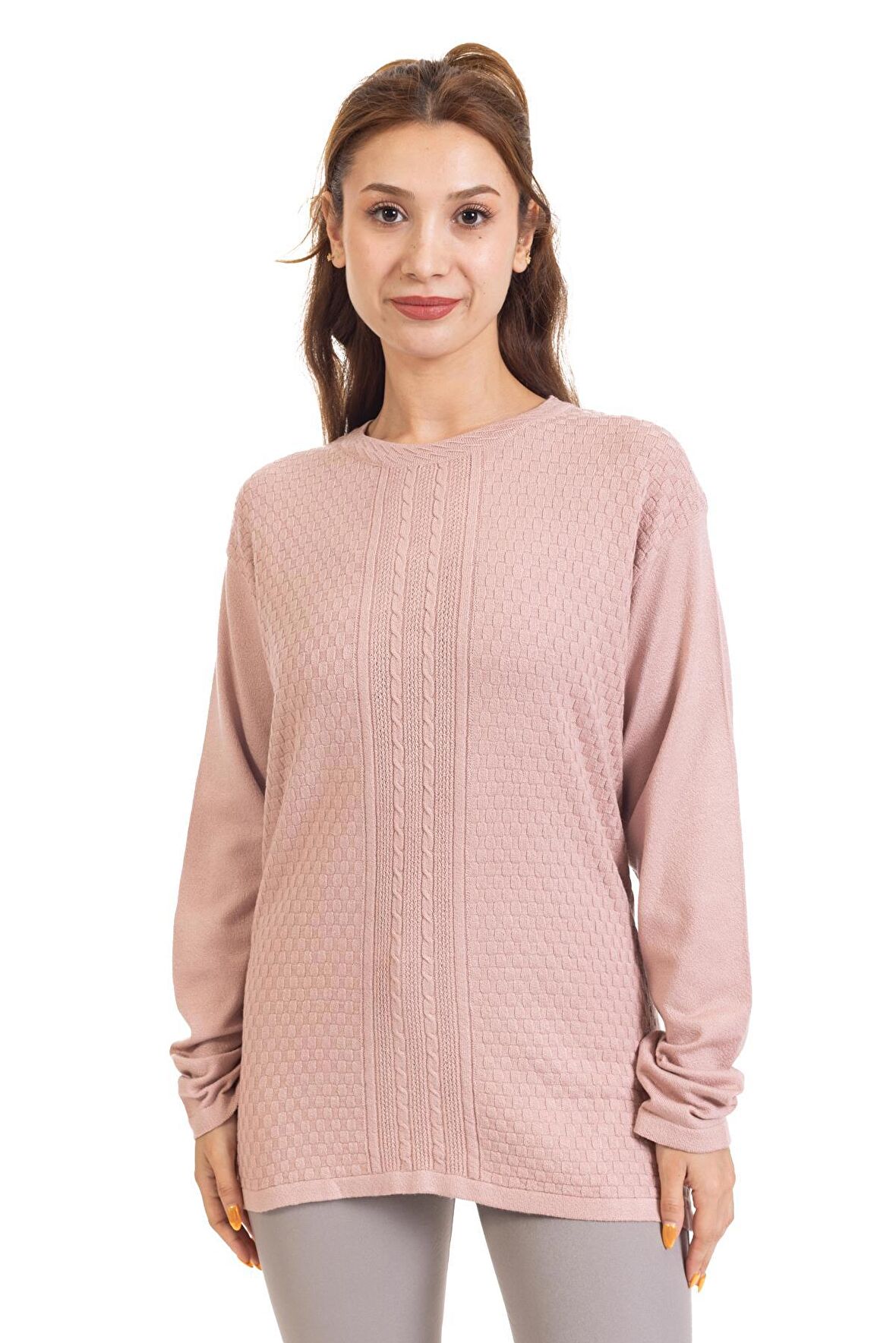 Sonbahar/Kış Kadın Likralı Triko Örgü Viskon Anne Bluz 2103