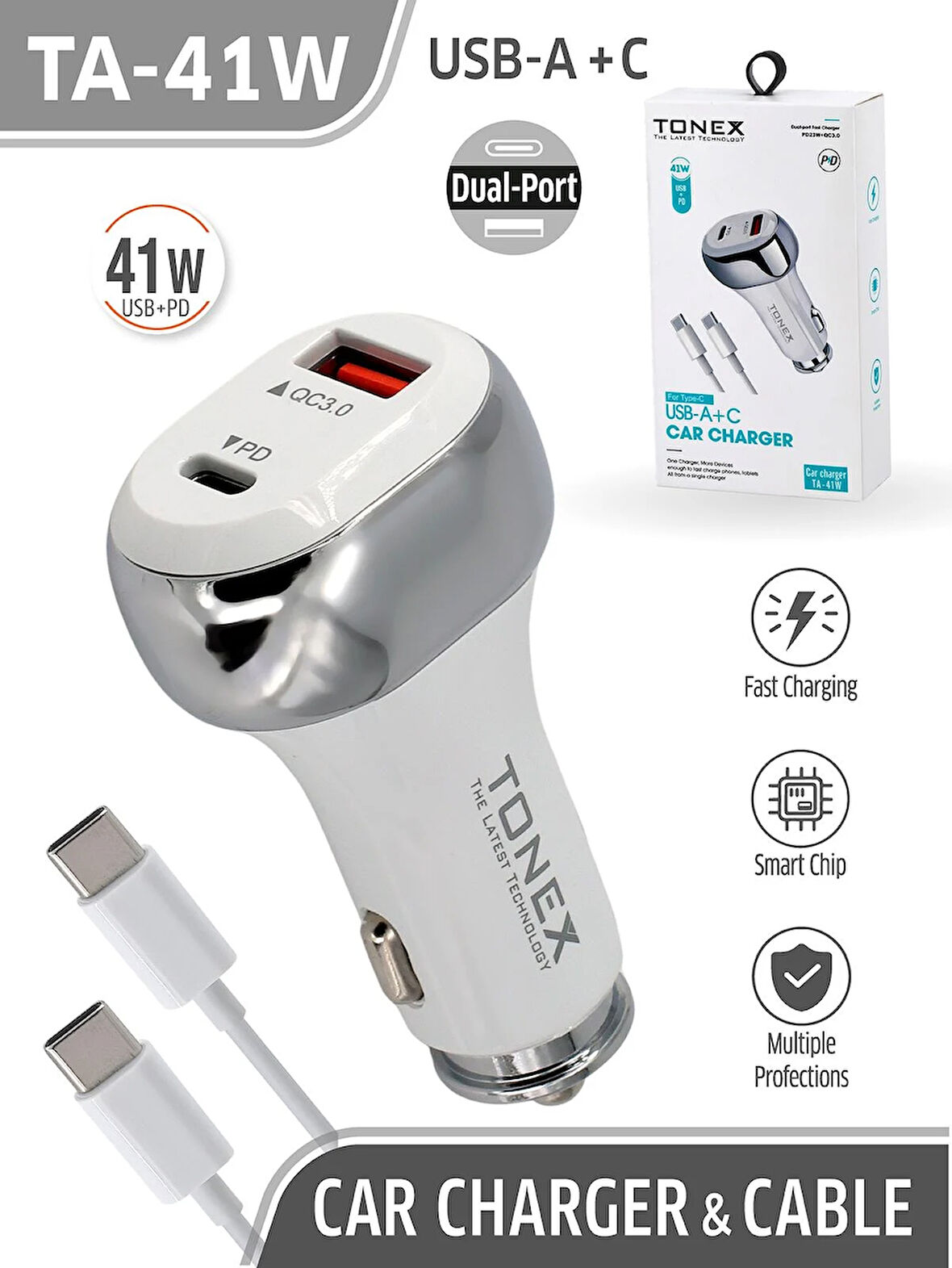 41W Araç Şarj Başlığı