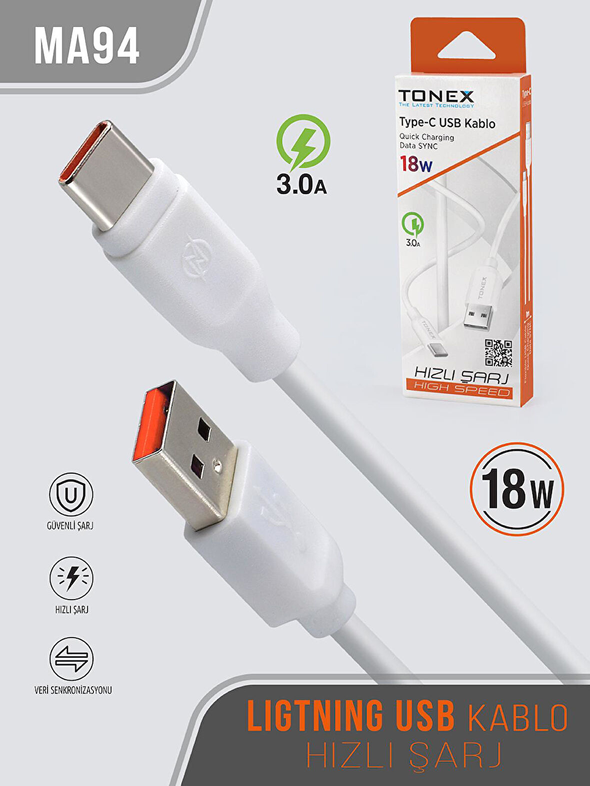 18W TYP-C USB Kablo - Fast