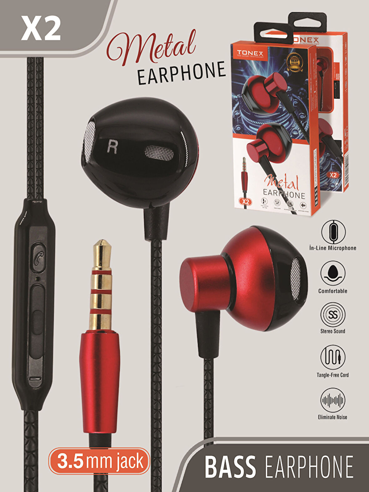 X2 Extra Bass Metal Kulaklık