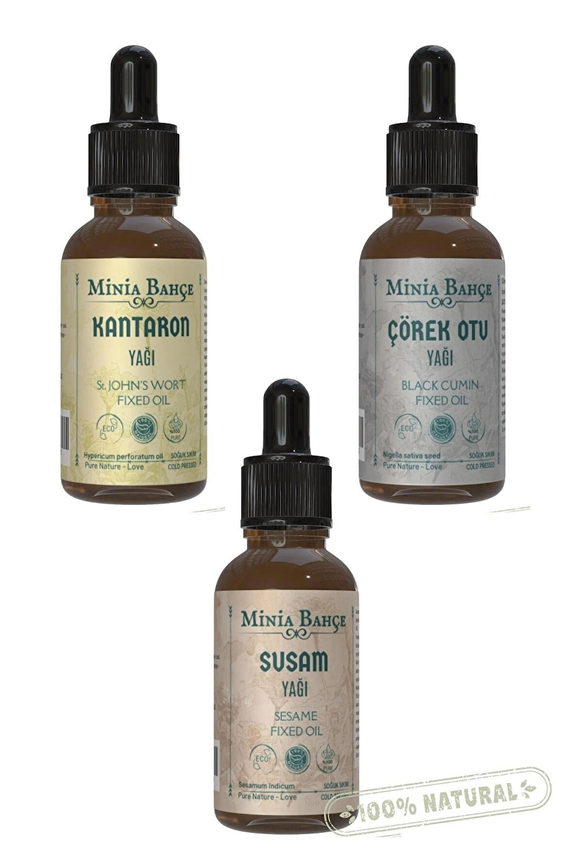 Susam Yağı, Kantaron Yağı, Çörekotu Yağı (3'lü Set) 30ml X 3 Adet