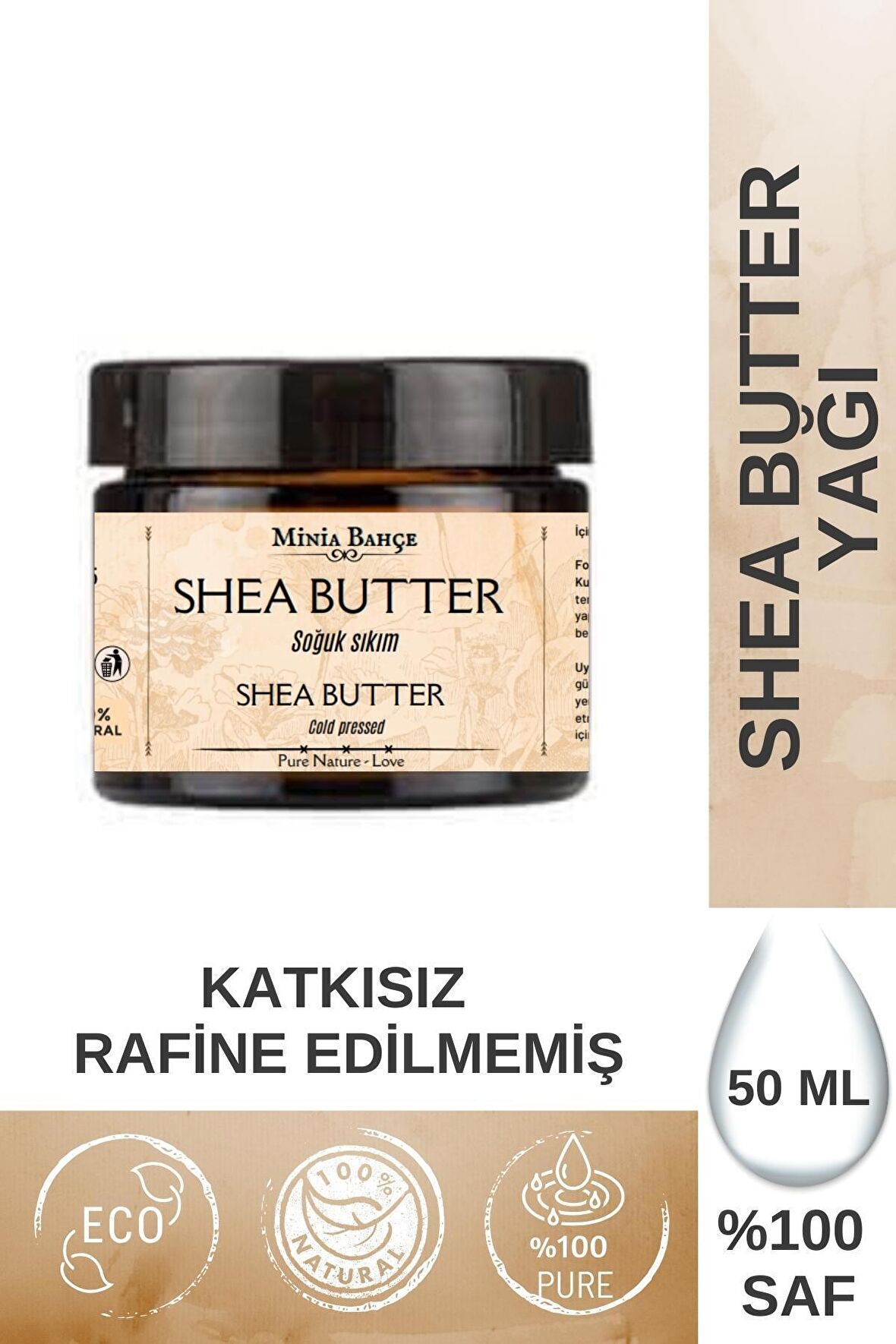 Soğuk Sıkım Shea Butter Yağı %100 Doğal & Saf 50 Ml