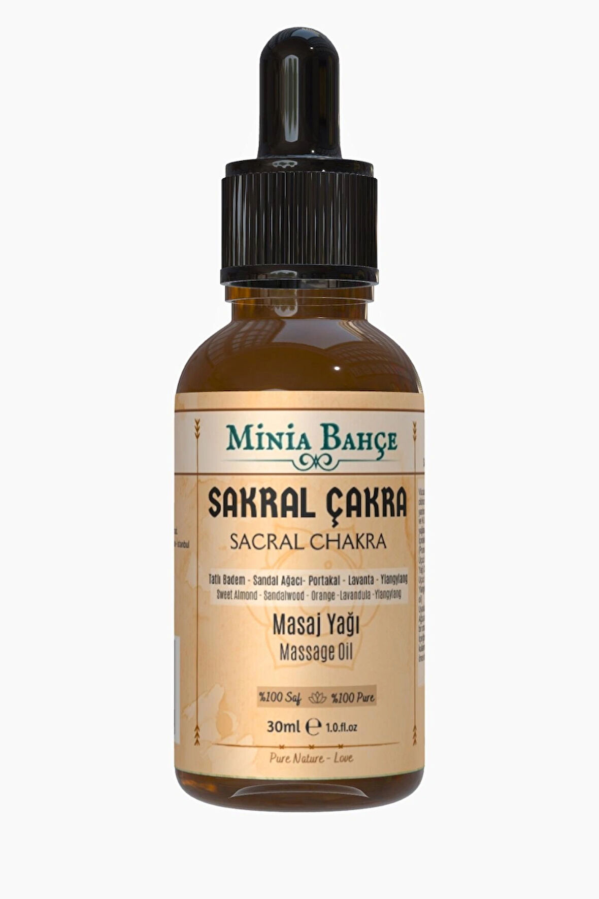Sakral Çakra Masaj Yağı, Sacral Chakra, 30ml, %100 Saf