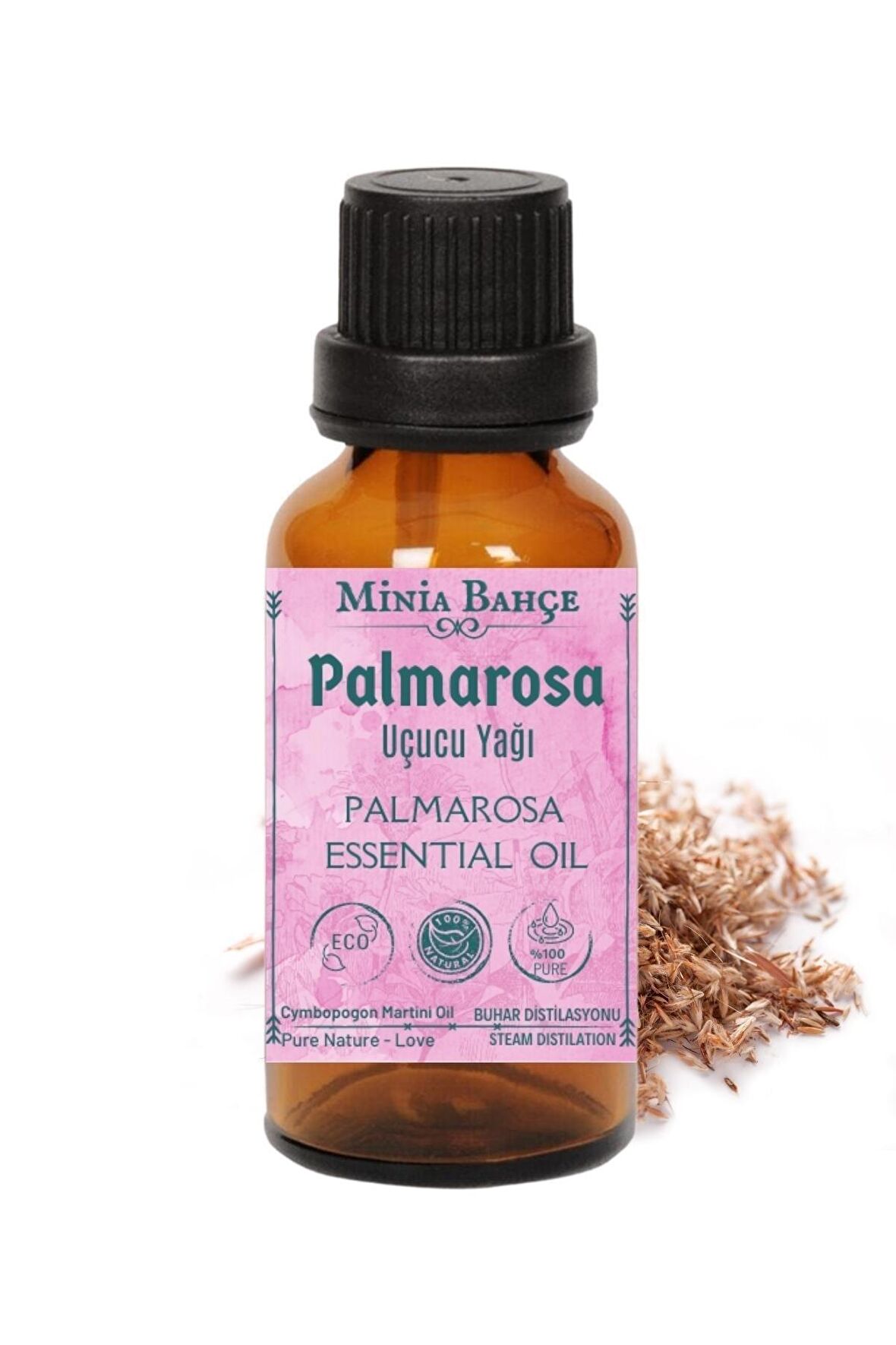 Palmarosa Uçucu Yağı , %100 Saf, 10ml