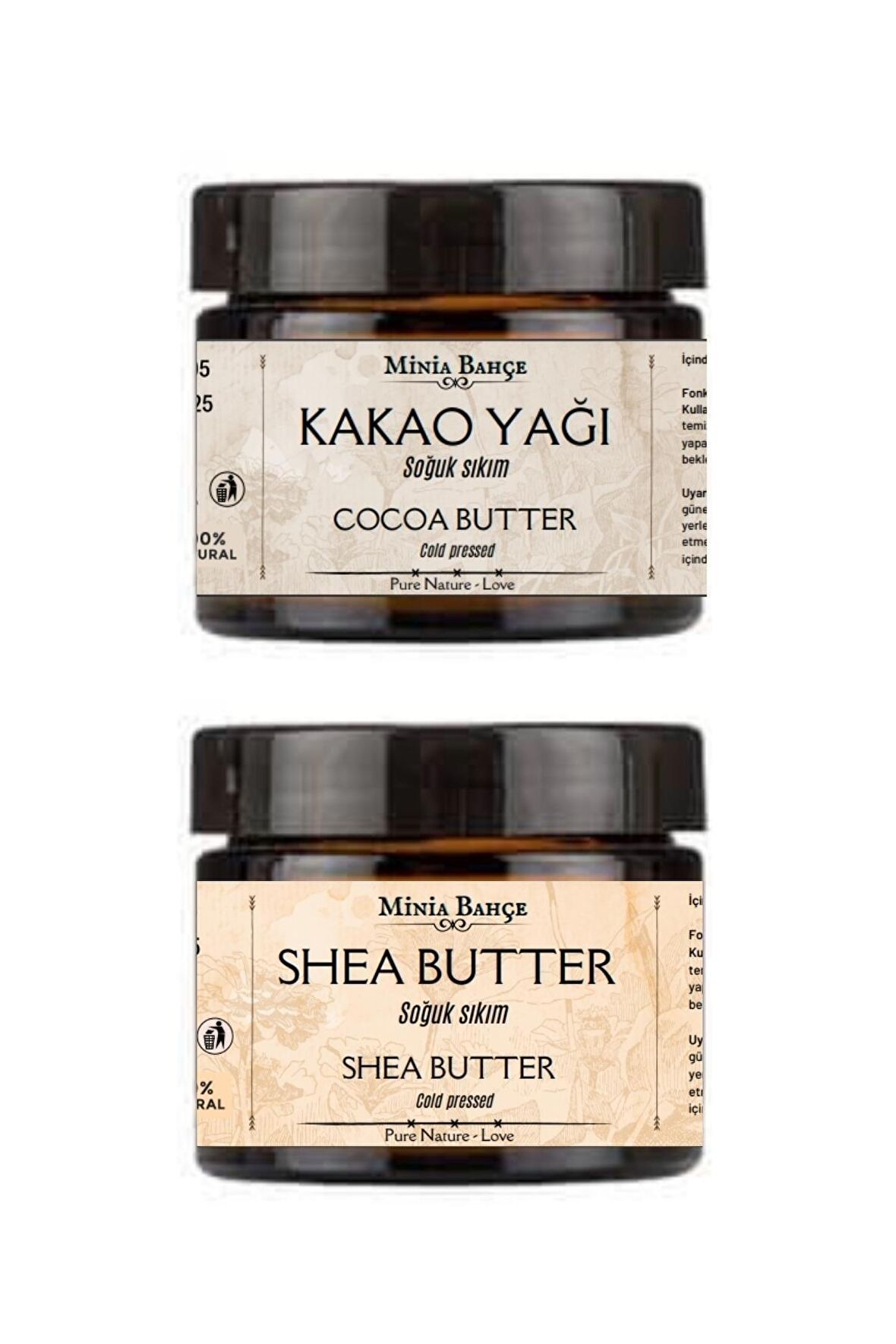 Soğuk Sıkım Shea Butter Ve Kakao Yağı, %100 Doğal & Saf, 50ml