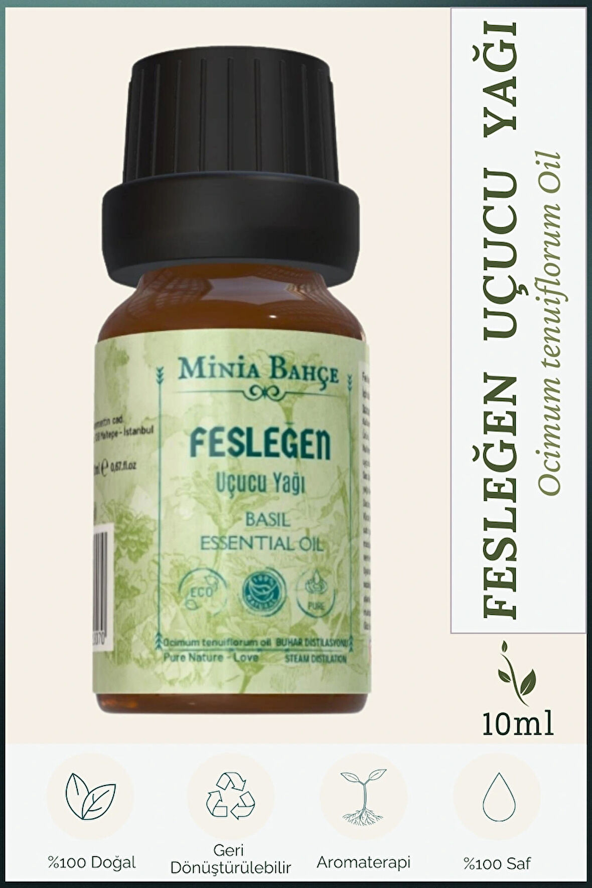 Fesleğen Uçucu Yağı, %100 Saf, 10 Ml