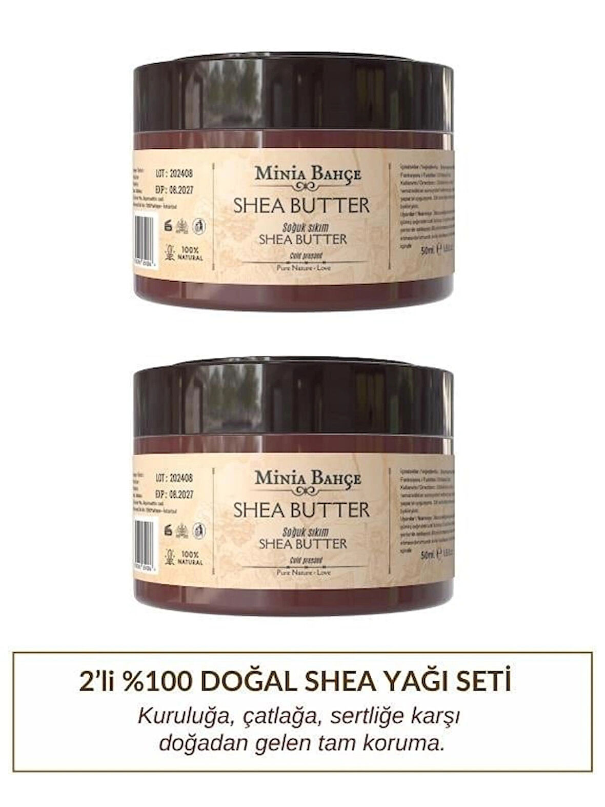 Soğuk Sıkım Shea Butter (karite) Yağı %100 Doğal & Saf 50 Ml, 2 Adet