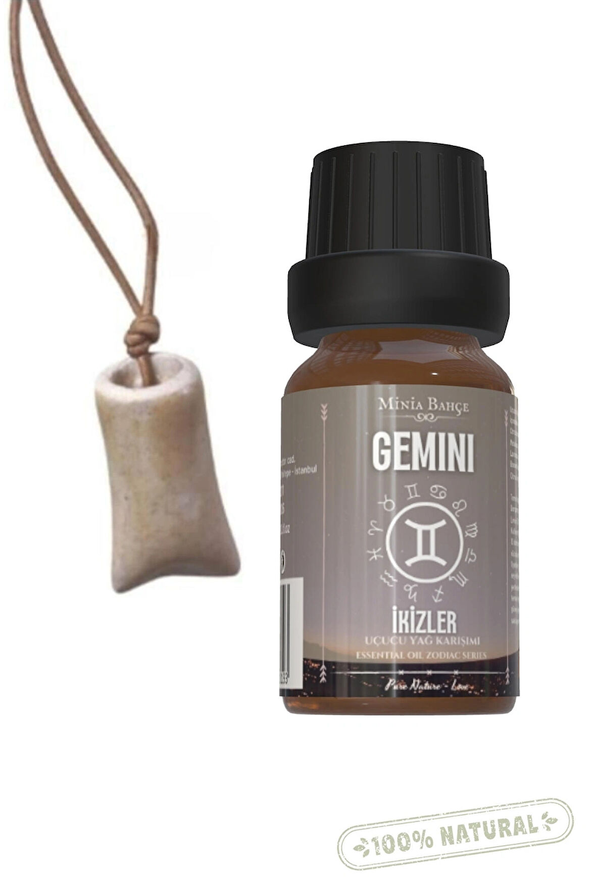 Ikizler Burcu - Gemini, Uçucu Yağ Karışımı, 10ml, & Koku Hazneli Kolye02