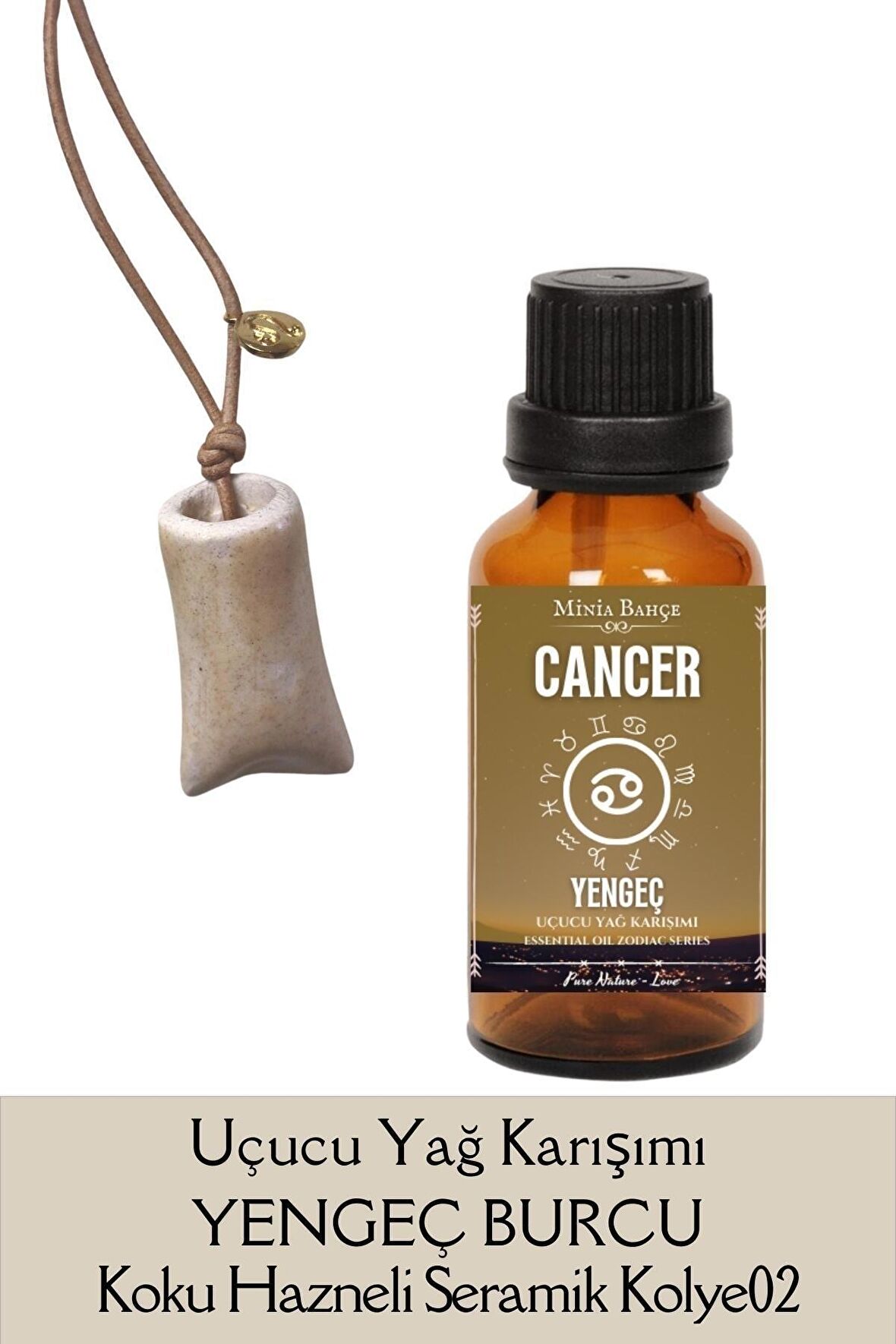 Yengeç Burcu - Cancer, Uçucu Yağ Karışımı, 10ml & Koku Hazneli Kolye02