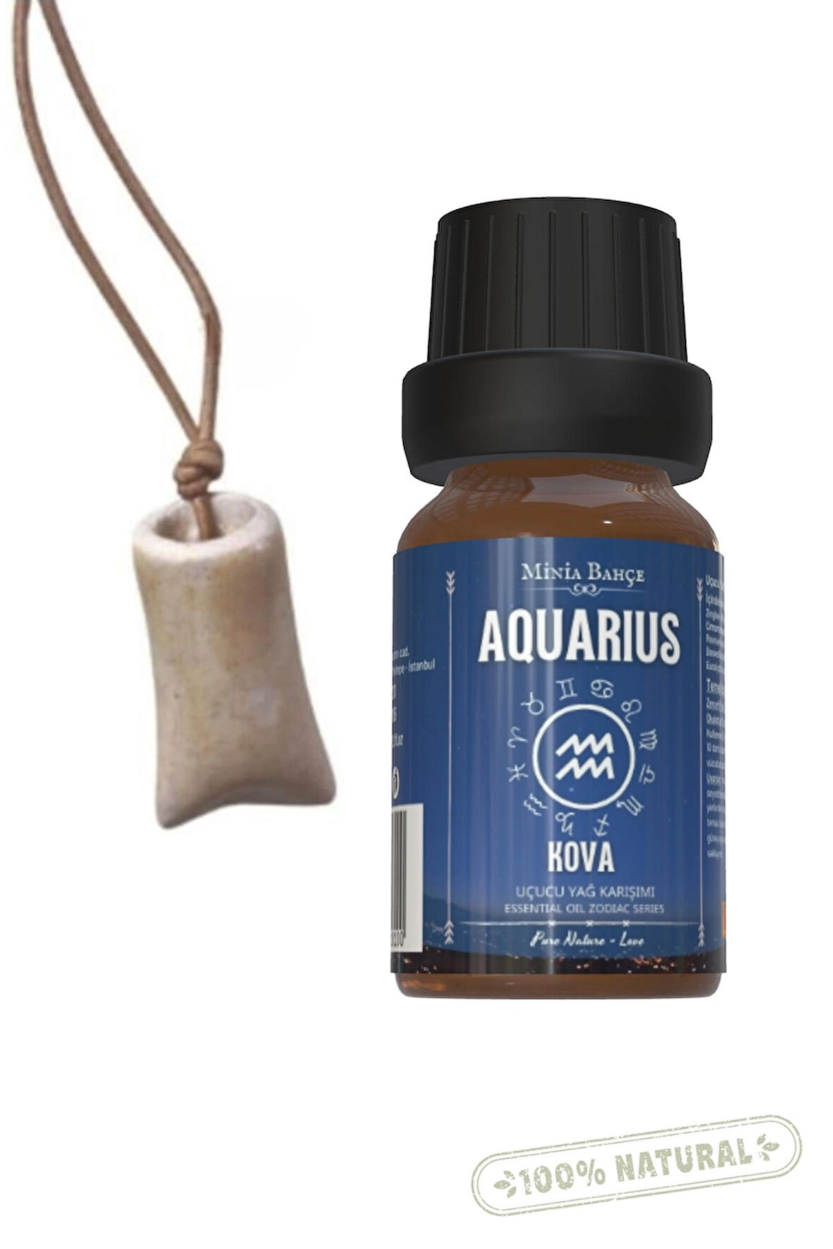 Kova Burcu - Aquarius, Uçucu Yağ Karışımı, 10ml & Koku Hazneli Kolye02