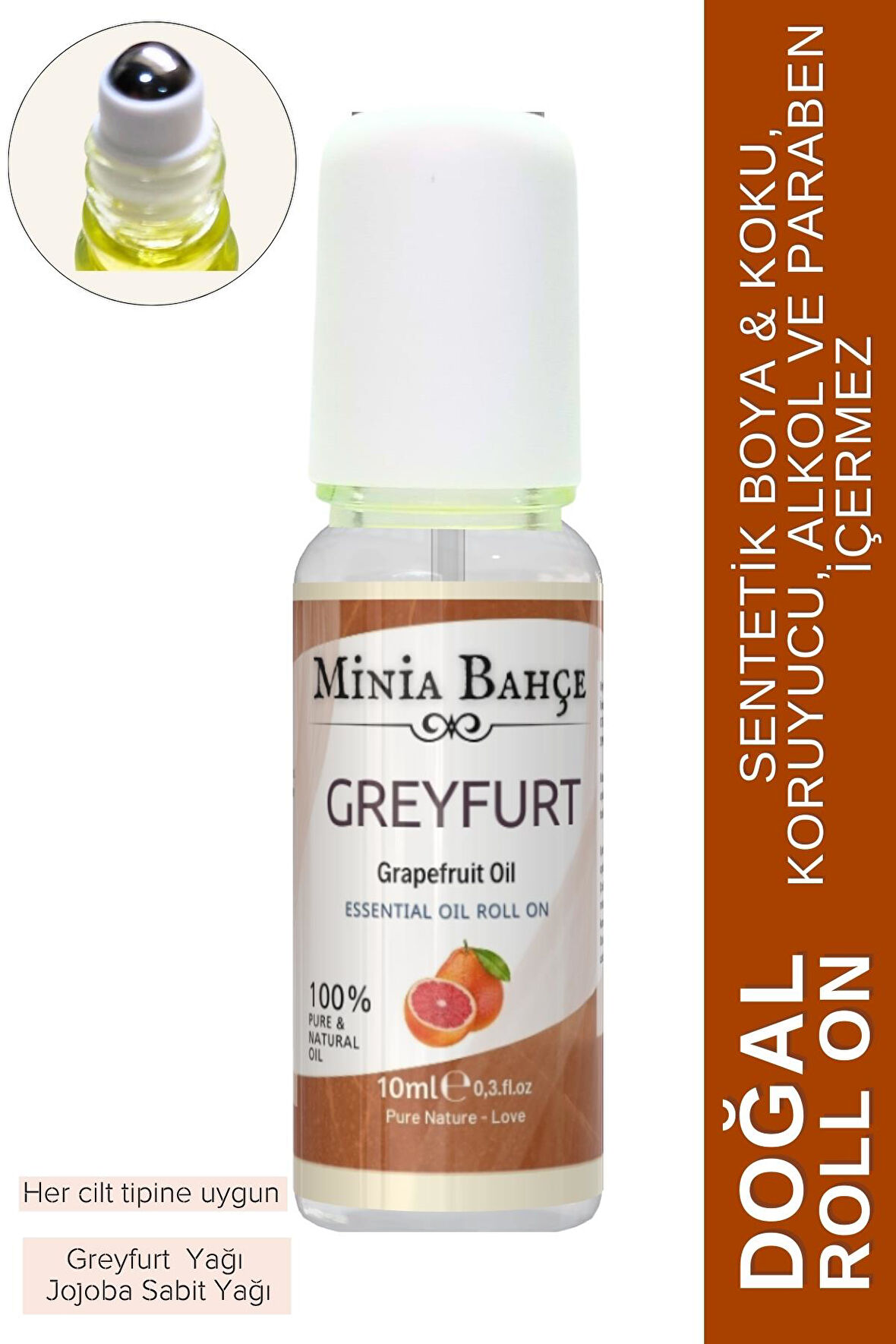 Greyfurt Yağı, Doğal ve Alkolsüz Roll On, 10ml