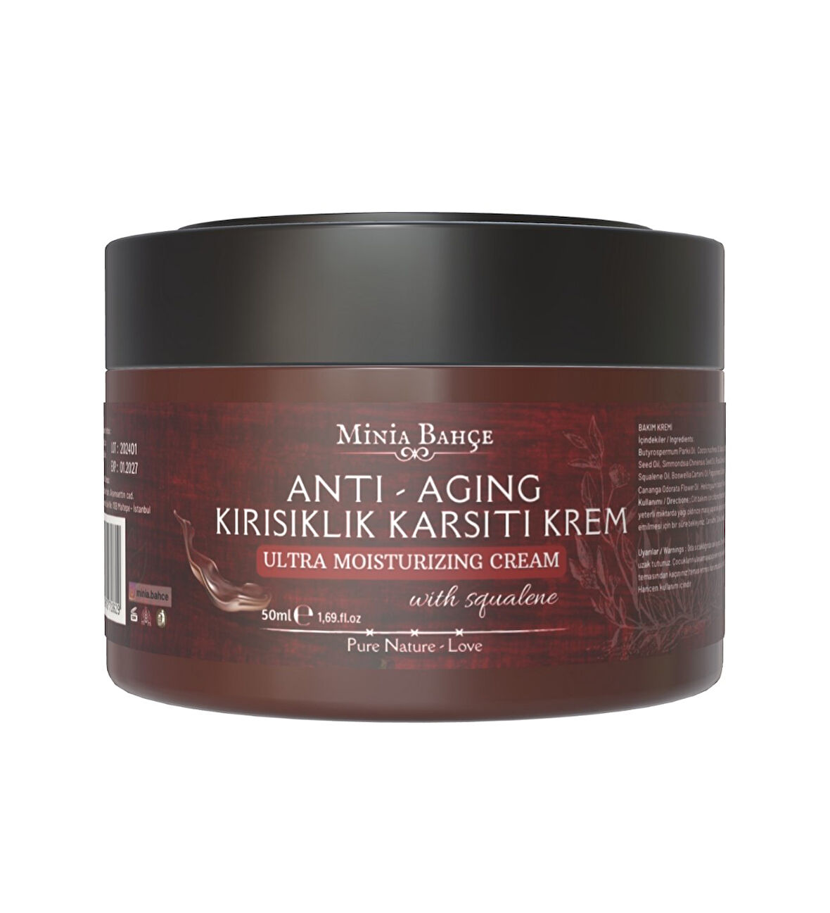 Doğal Anti-Age, Kırışıklık Karşıtı Krem, %100 Doğal ve Saf, 50ml