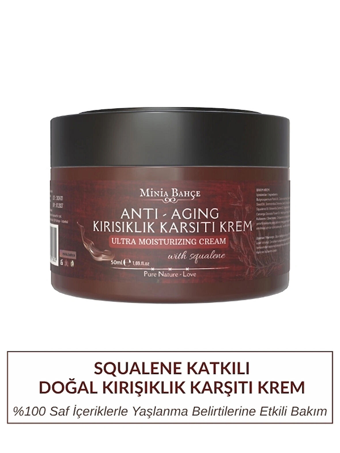 Doğal Anti-Age, Kırışıklık Karşıtı Krem, %100 Doğal ve Saf, 50ml