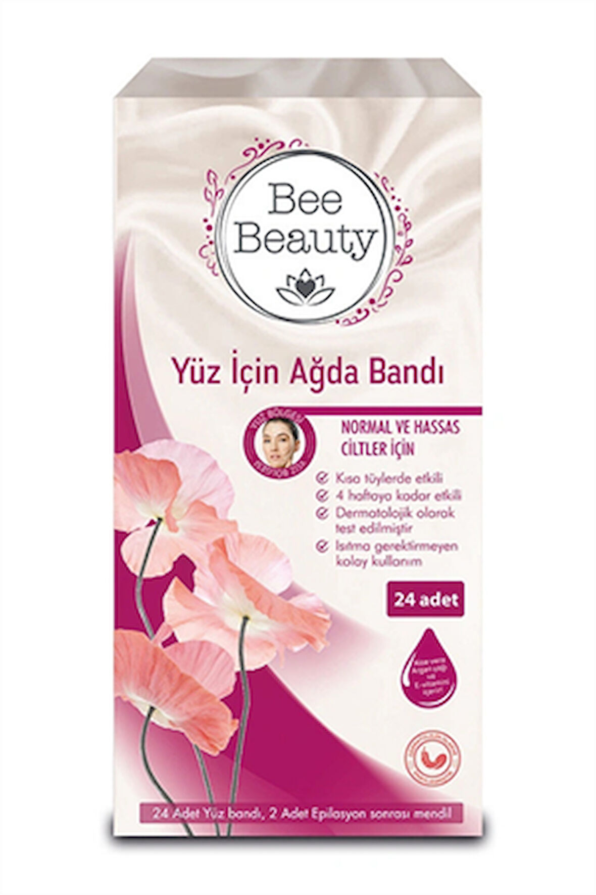 Bee Beauty Normal ve Hassas Ciltler Yüz İçin Ağda Bandı 24'lü