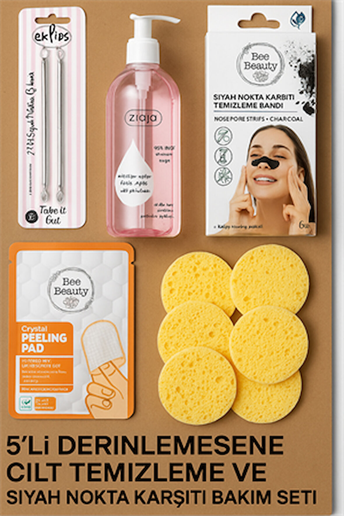 5'li Derinlemesine Cilt Temizleme ve Siyah Nokta Karşıtı Bakım Seti