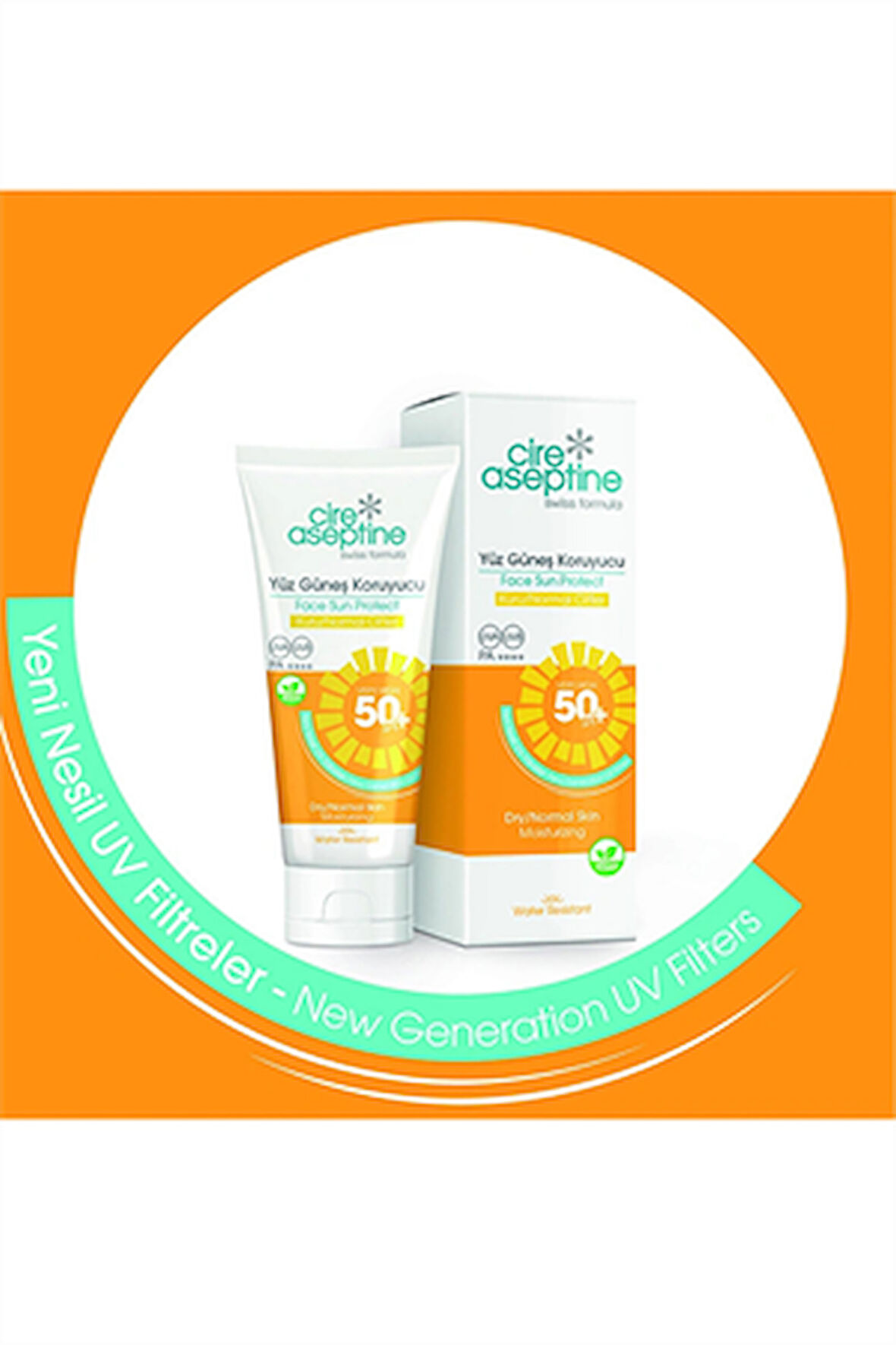 Cire Aseptine Yüz Güneş Koruyucu Krem Kuru ve Normal Ciltler 50+ SPF 50 ml