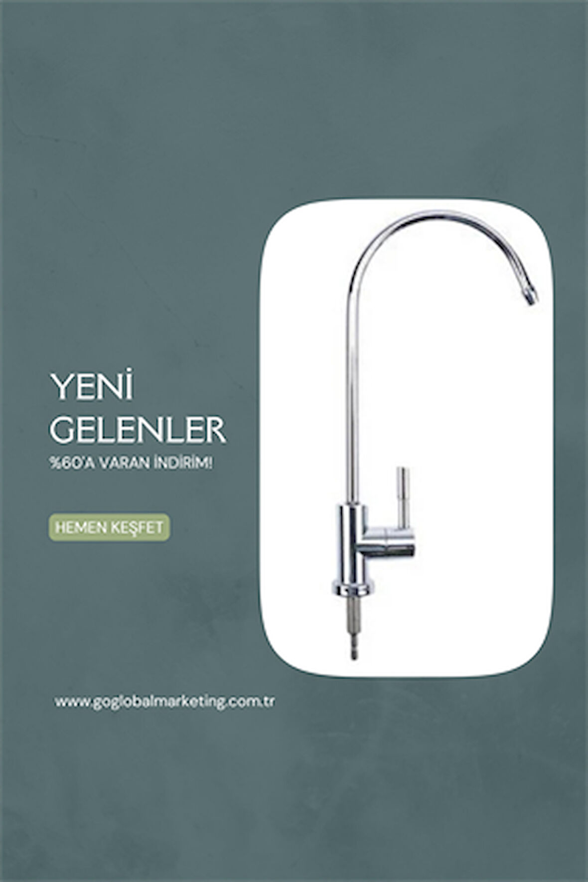 Faucet Su Arıtma Cihazı Lüks Musluk – 360° Döner Borulu, Parlak Krom Kaplama, Standart Arıtma Sistemlerine Uyumlu