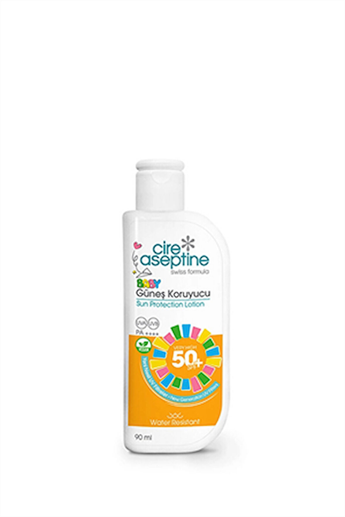 Cire Aseptine Çocuk Güneş Koruyucu Losyon SPF50+ – Hassas Ciltlere Özel Yüksek Koruma, 90 ml