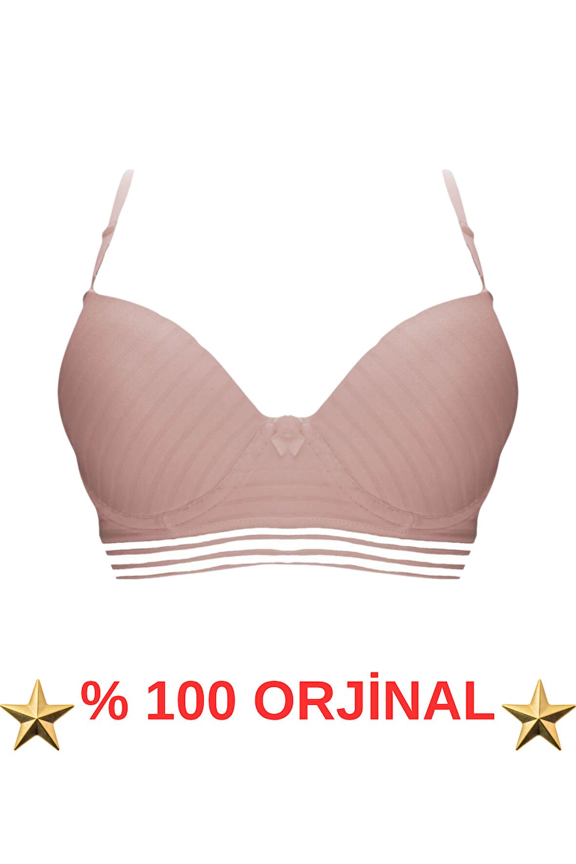Pudra Misinalı Jakarlı Balenli Destekli Sütyen – Şık ve Rahat Kadın İç Giyim