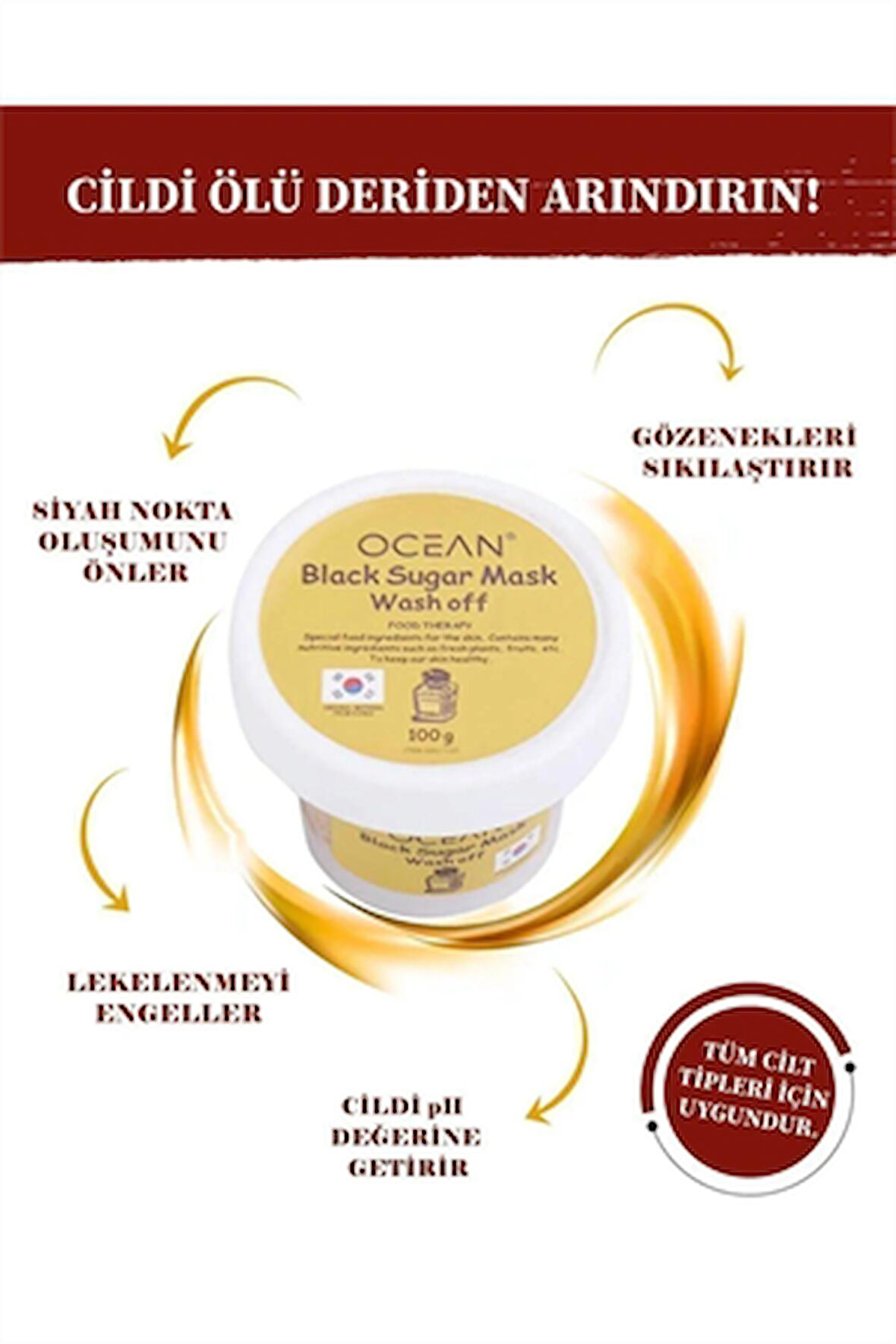 Ocean Black Sugar Mask Wash Off Soft Scrub ( Şeker Maskesi)