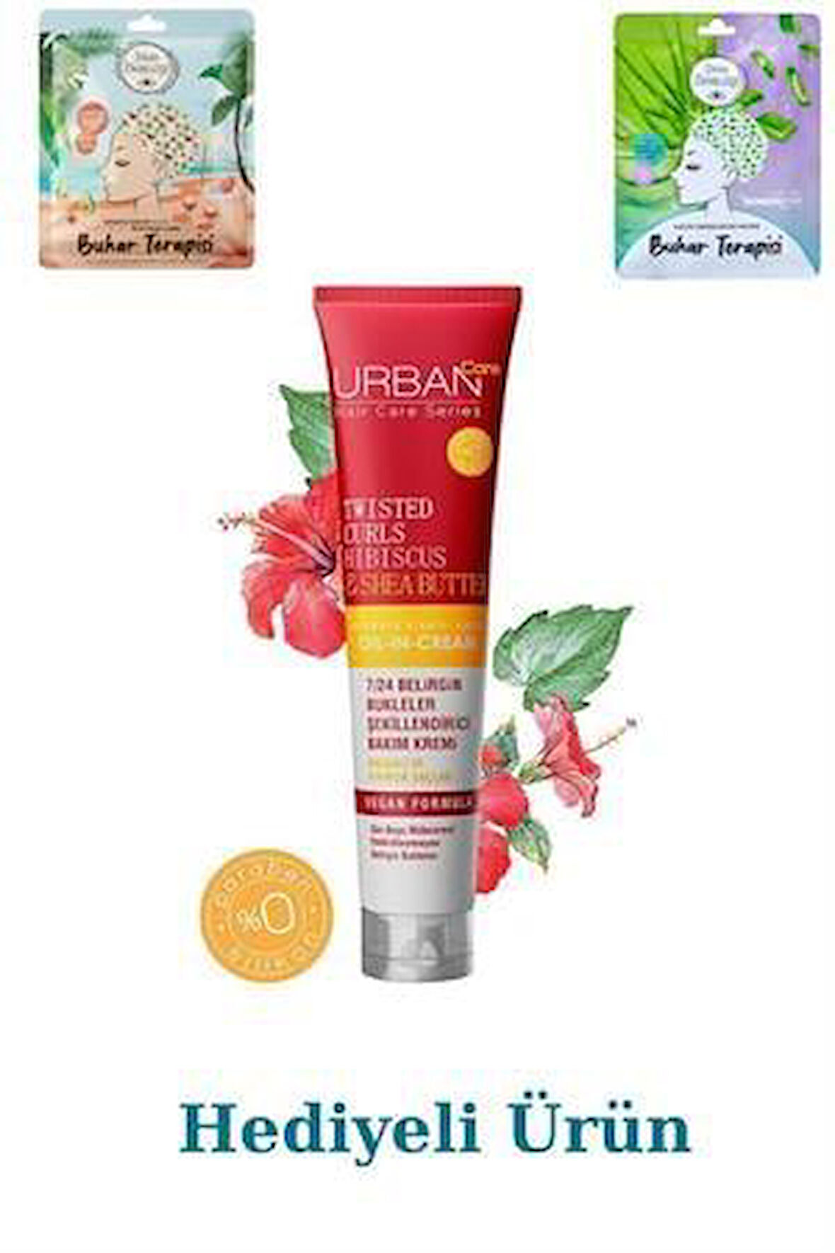 Urban Care Twisted Curls Hibiscus & Shea Butter Durulanmayan Bakım Kremi 175 ml 2 Adet Buhar Terapisi Hacim Veren Bone Maske