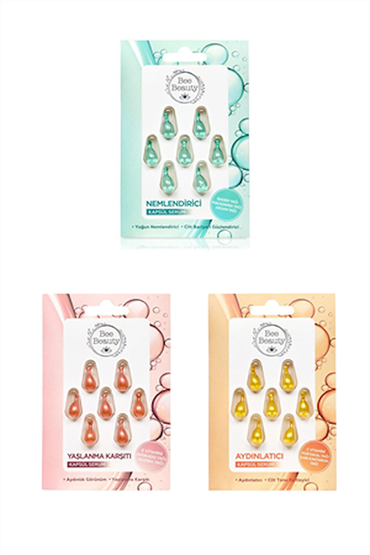 Bee Beauty Nemlendirici, Aydınlatıcı, Yaşlanma Karşıtı  7'li Kapsül Serum