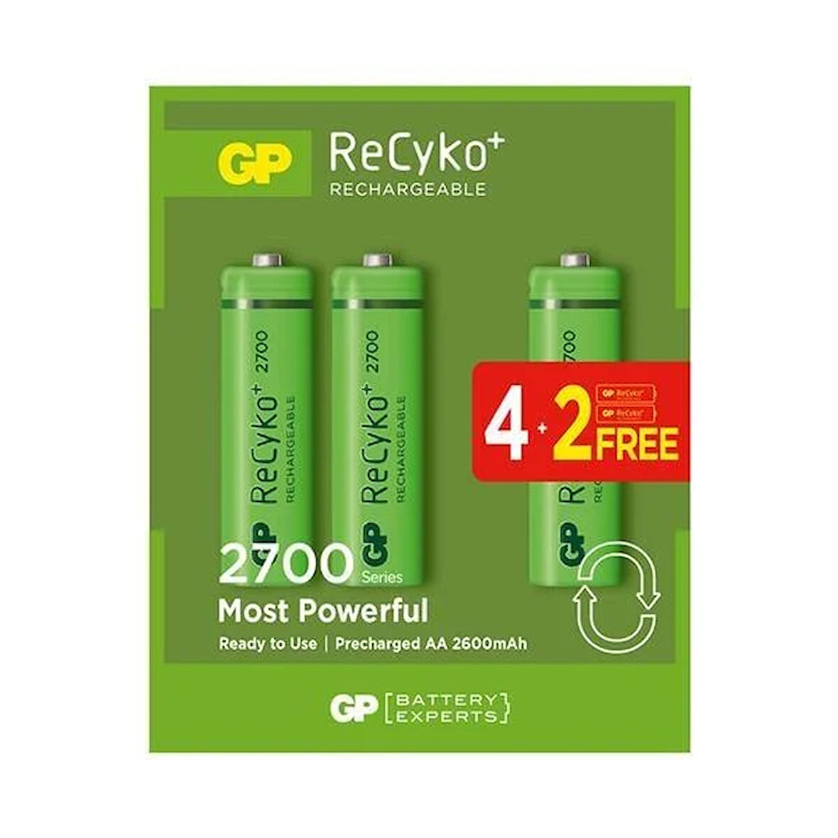 GP 2700 mA Şarjlı Kalem Pil 6'lı Paket