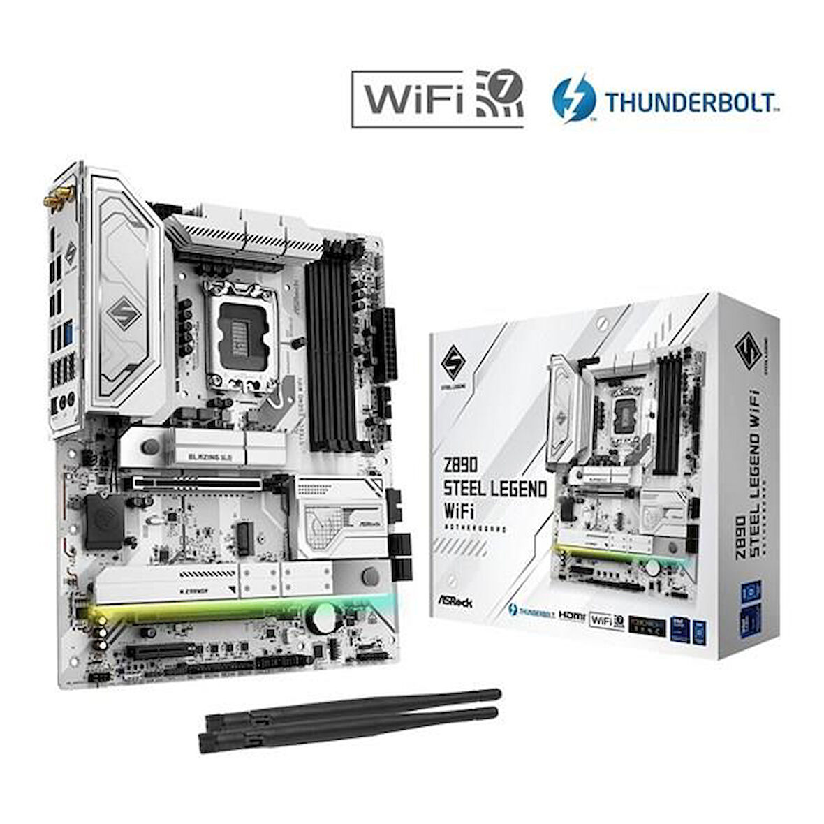 ASROCK Z890 STEEL LEGEND WIFI7 DDR5 HDMI-DP TYPEC PCIE 5.0 1851P ATX