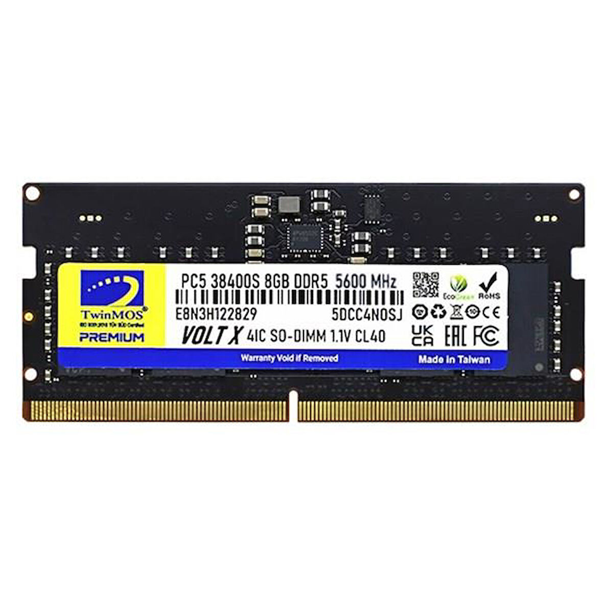 TWINMOS 8GB DDR5 5600MHZ NOTEBOOK RAM VALUE TMD58GB5600S46