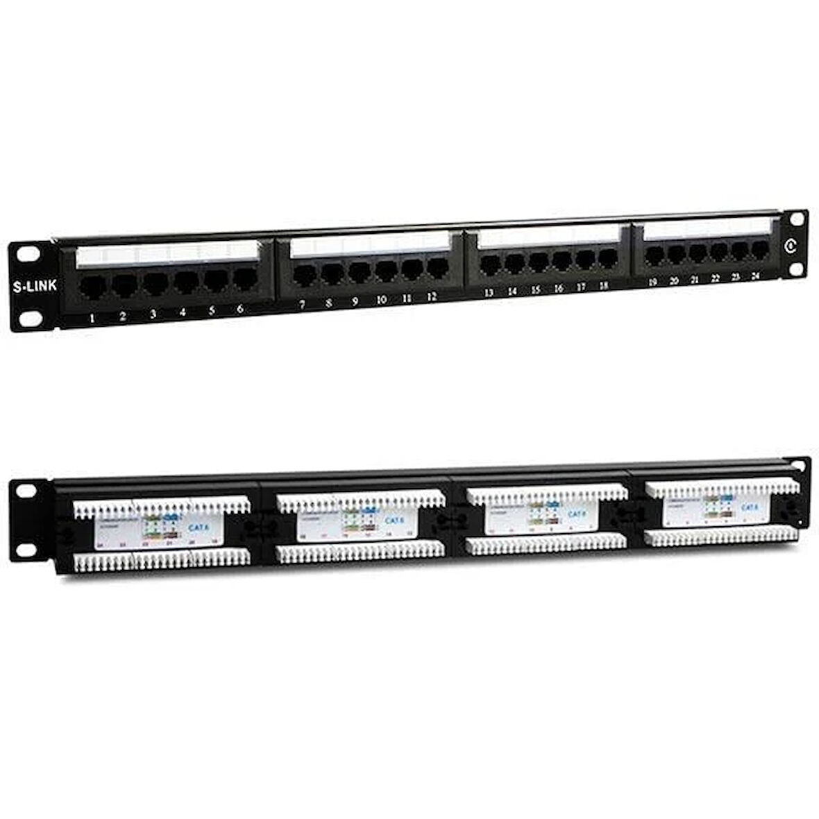 S-Link SL-F624 24’lü FTP Cat6 Patch Panel