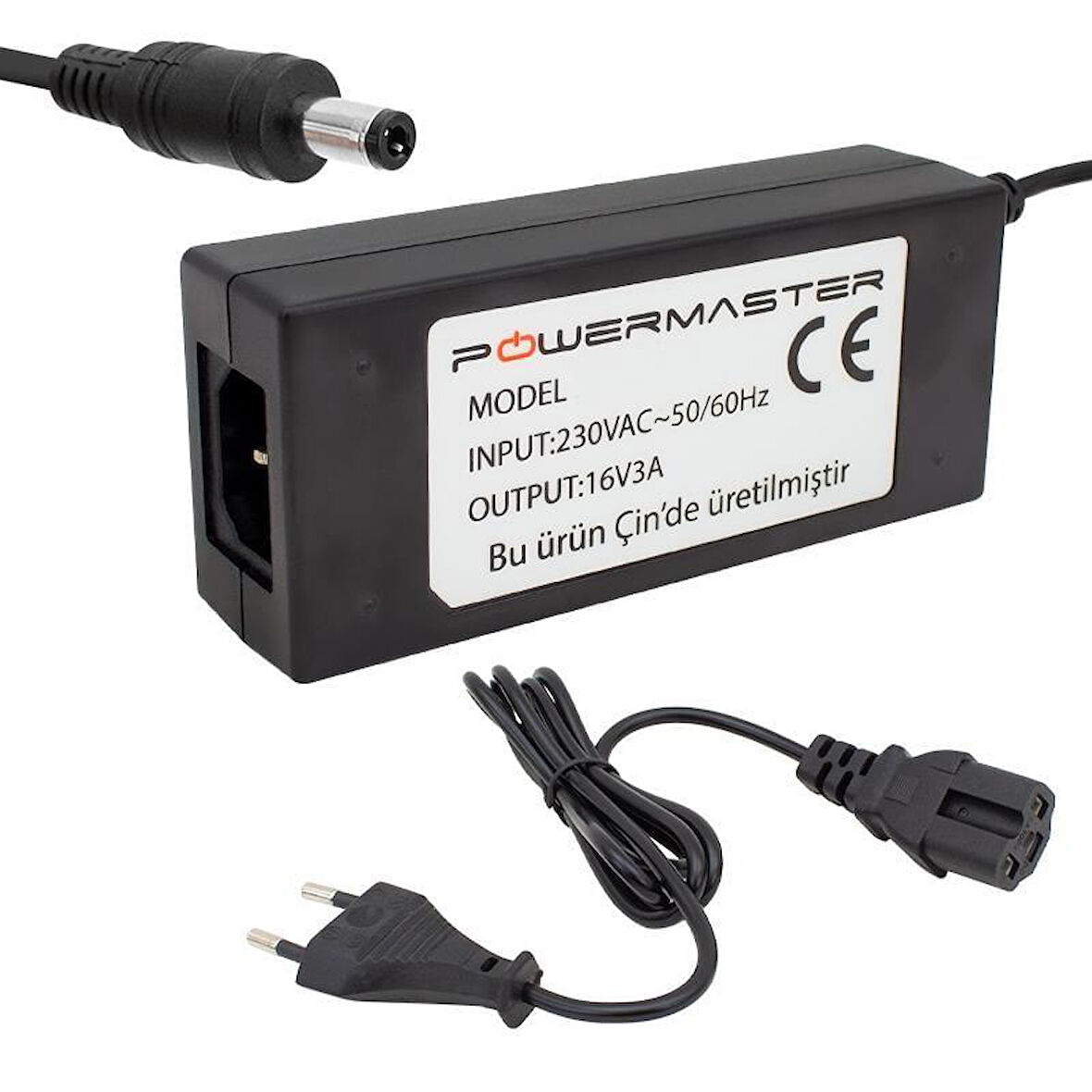 Powermaster PM-14311 16 Volt - 3 Amper 5.5*2.5 Mm Uçlu Plastik Kasa Santral Adaptörü (Masaüstü)
