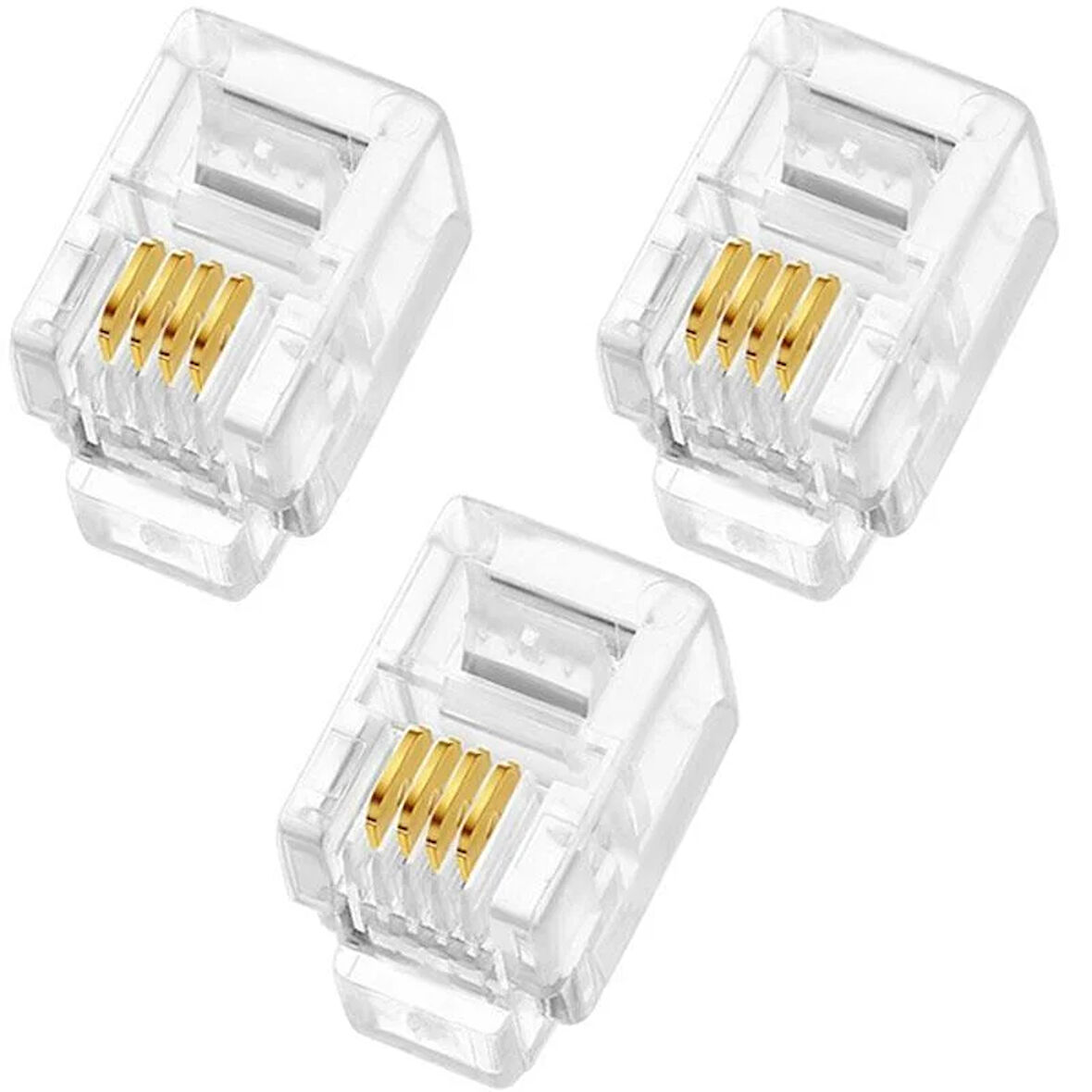 PowerMaster PM-1594 RJ9 4P/4C İnce Telefon Jack Soketi (100'Lük Paket)