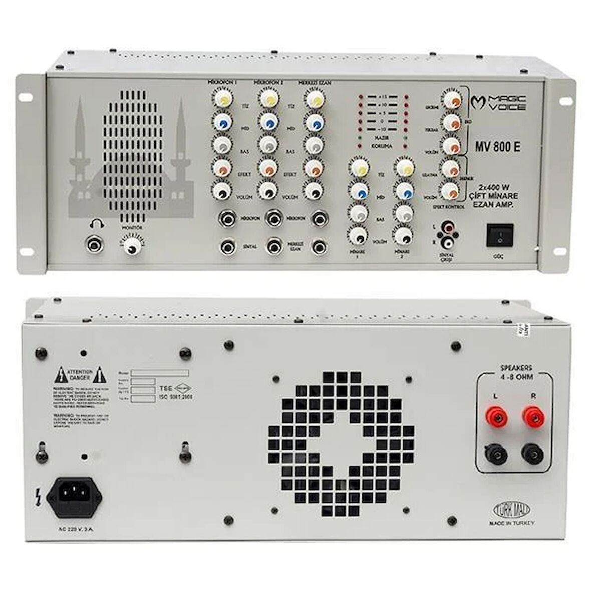 Magicvoice MV-800E Efektli 2x400 W Ezan Küp Anfi