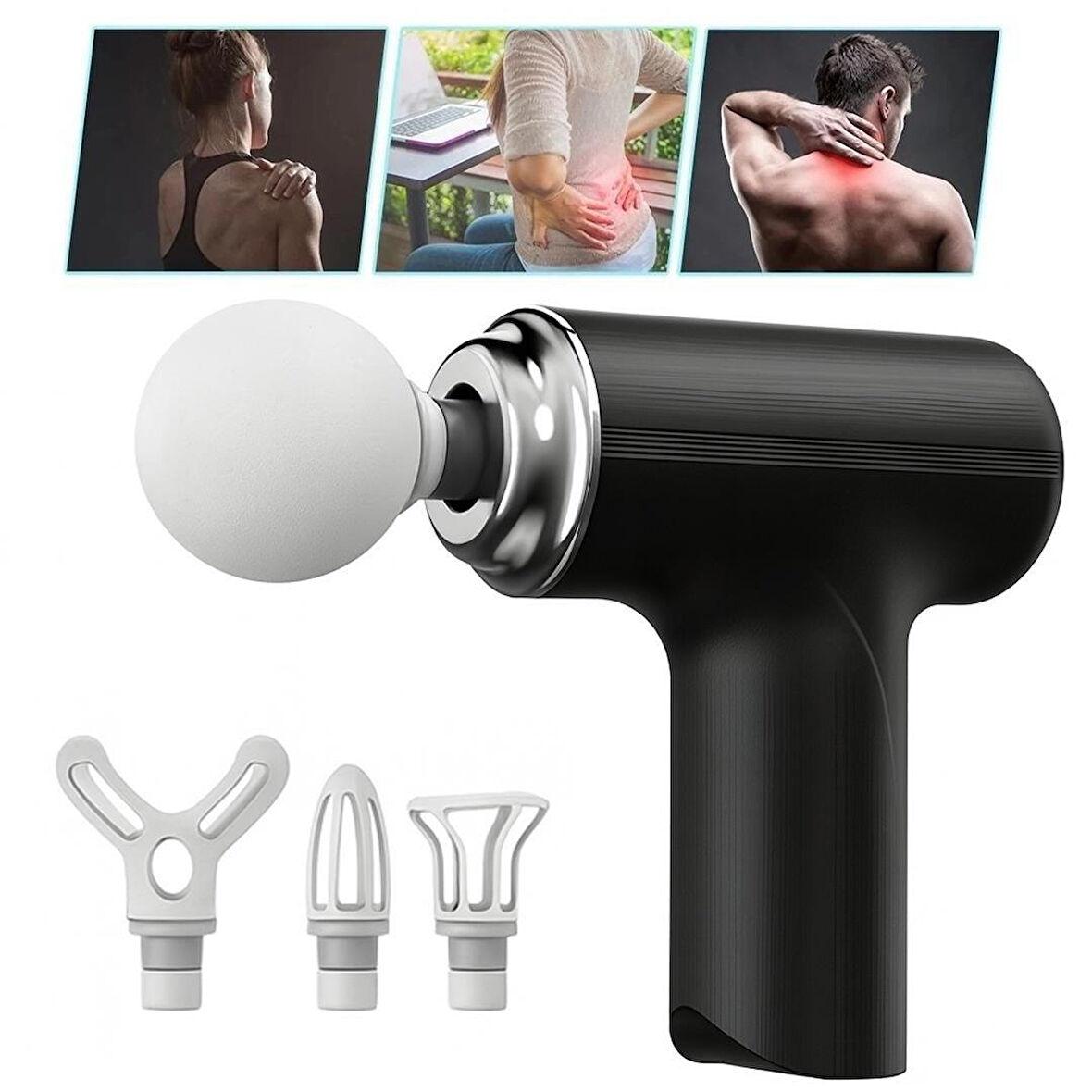 PowerMaster KH-320 Şarjlı Sporcu Koşucu Darbeli Titreşimli Masaj Aleti 6 Kademeli 2000mAh