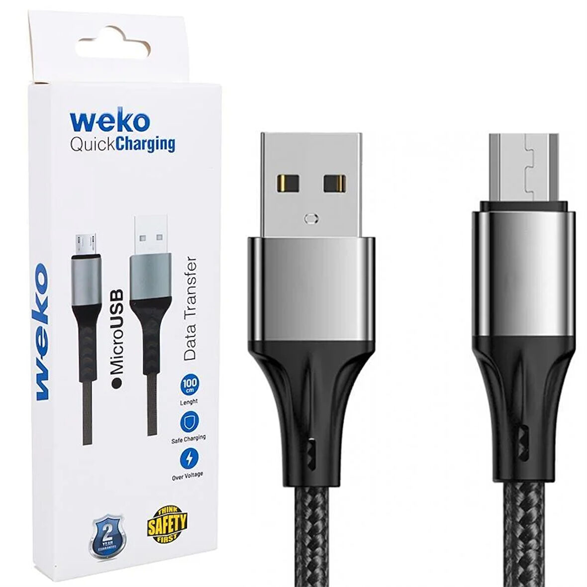Weko WK-22023 USB To Micro USB Örgülü Lacivert Telefon Şarj Kablosu