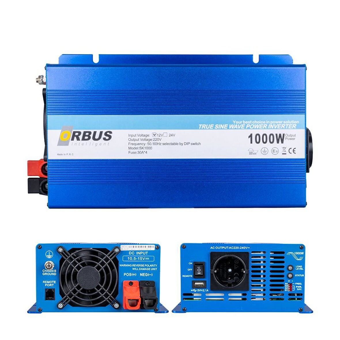 Orbus 12V 1000 Watt Tam Sinüs İnvertör
