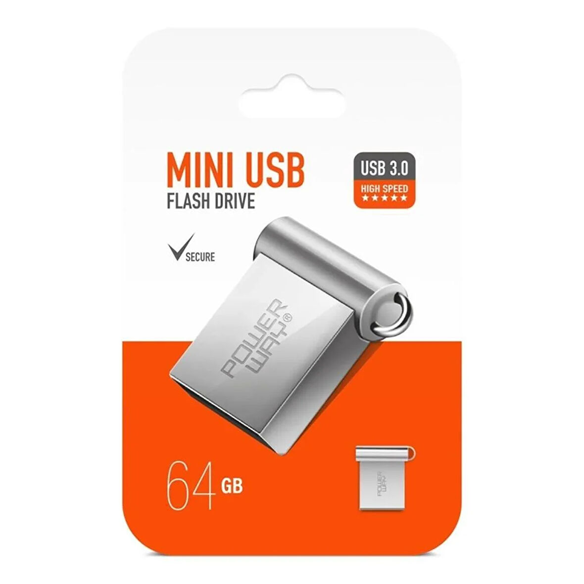 Powerway 64GB USB 3.0 Metal Mini Flash Bellek