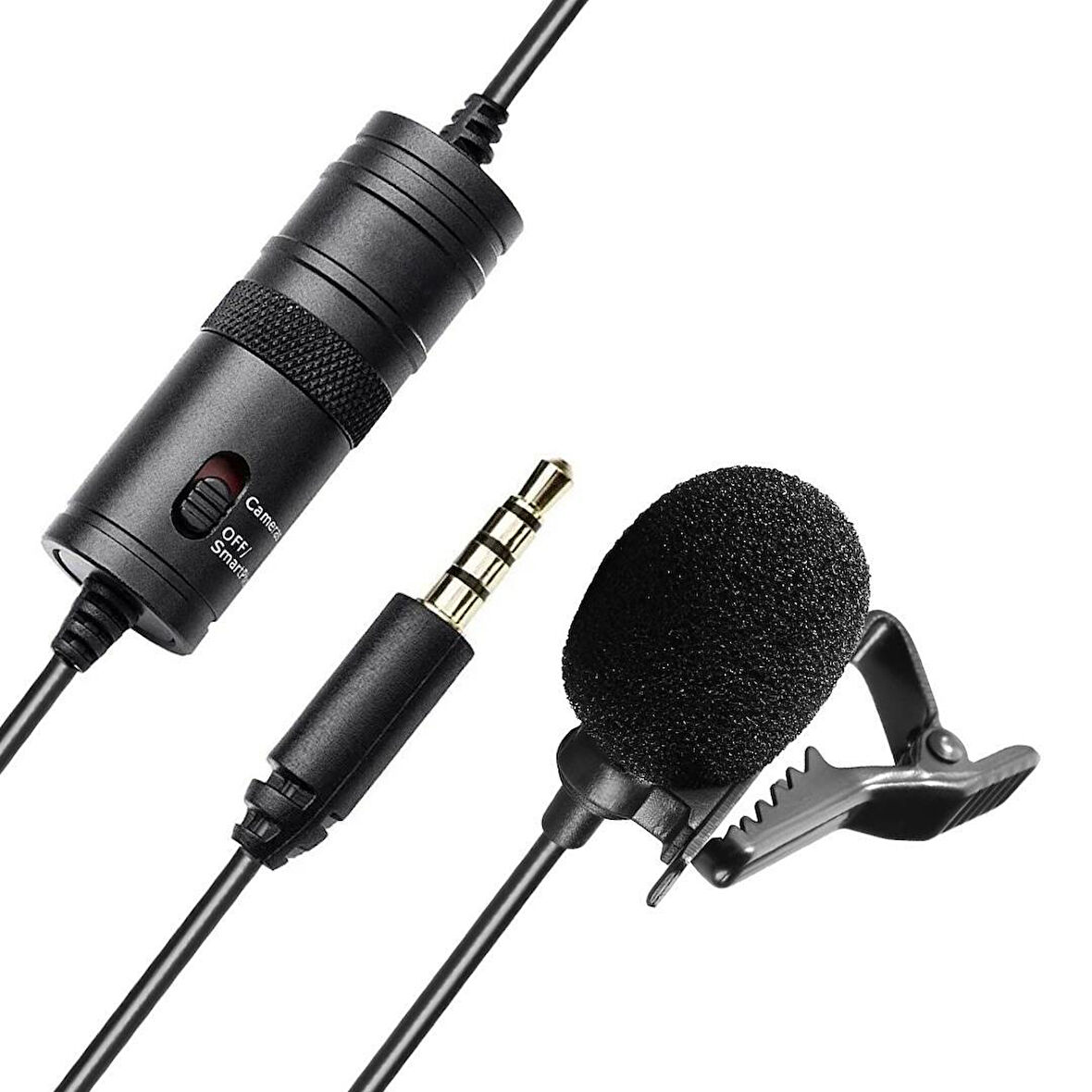 Haiki HK-401 Profesyonel Youtuber Kamera Telefon Yaka Mikrofonu (6 Metre Kablolu)