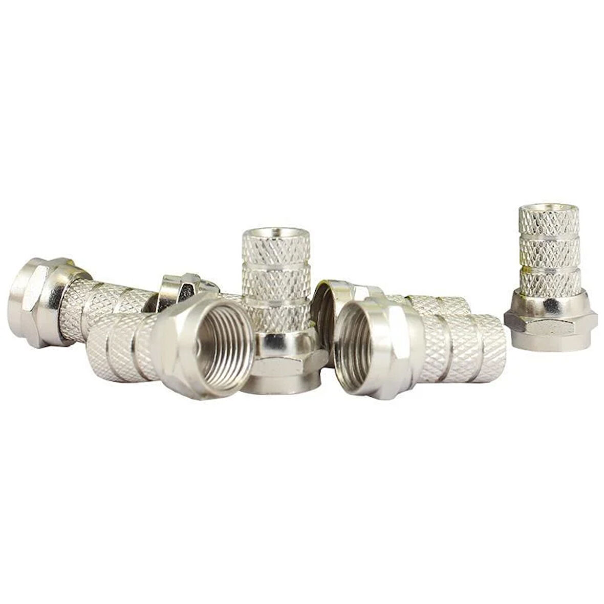 PowerMaster PM-30095 RG58 Mini - İnce Koaksiyel Kablo İçin F Konnektör (100'LÜ Paket)