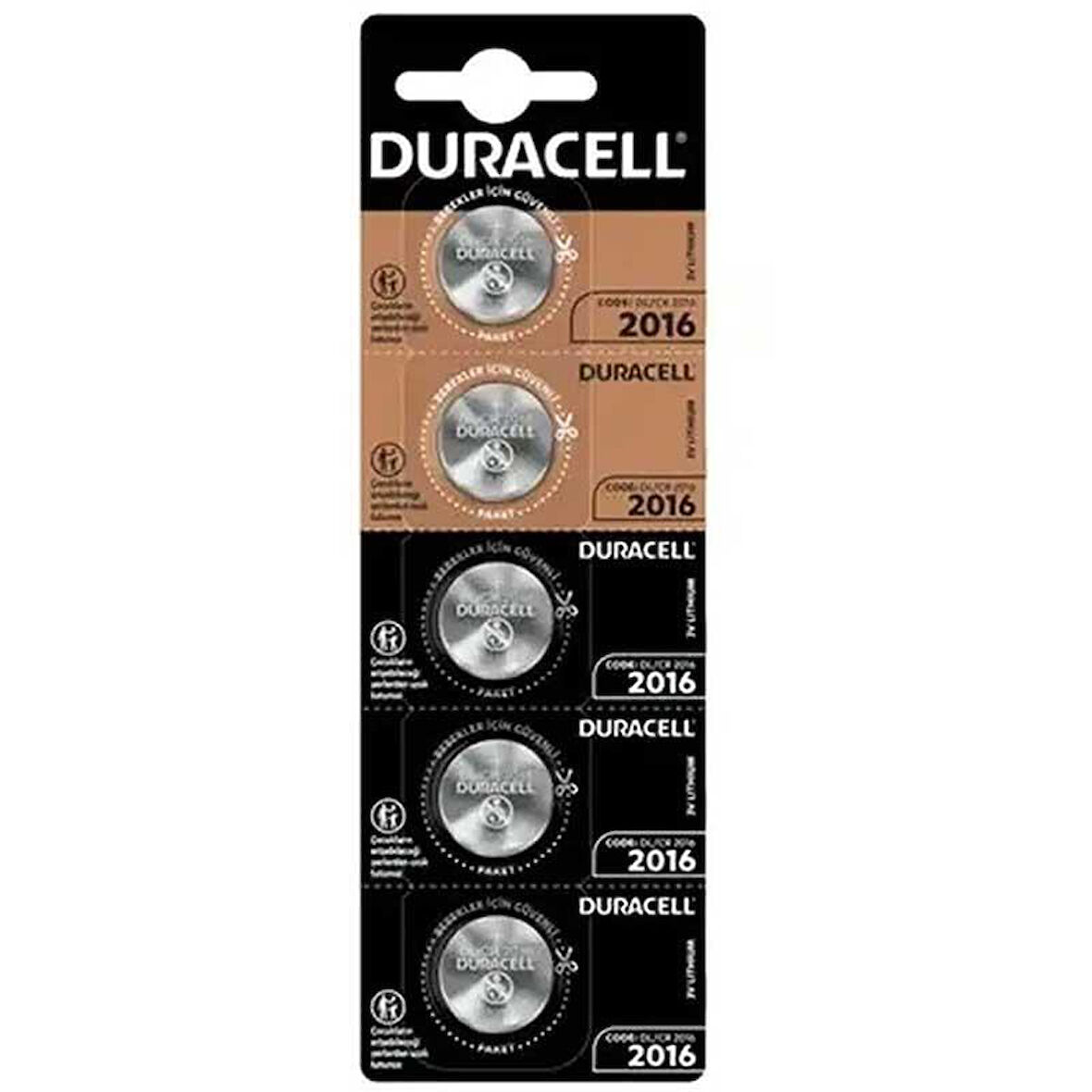 Duracell CR2016 Lityum Pil 5'li Paket