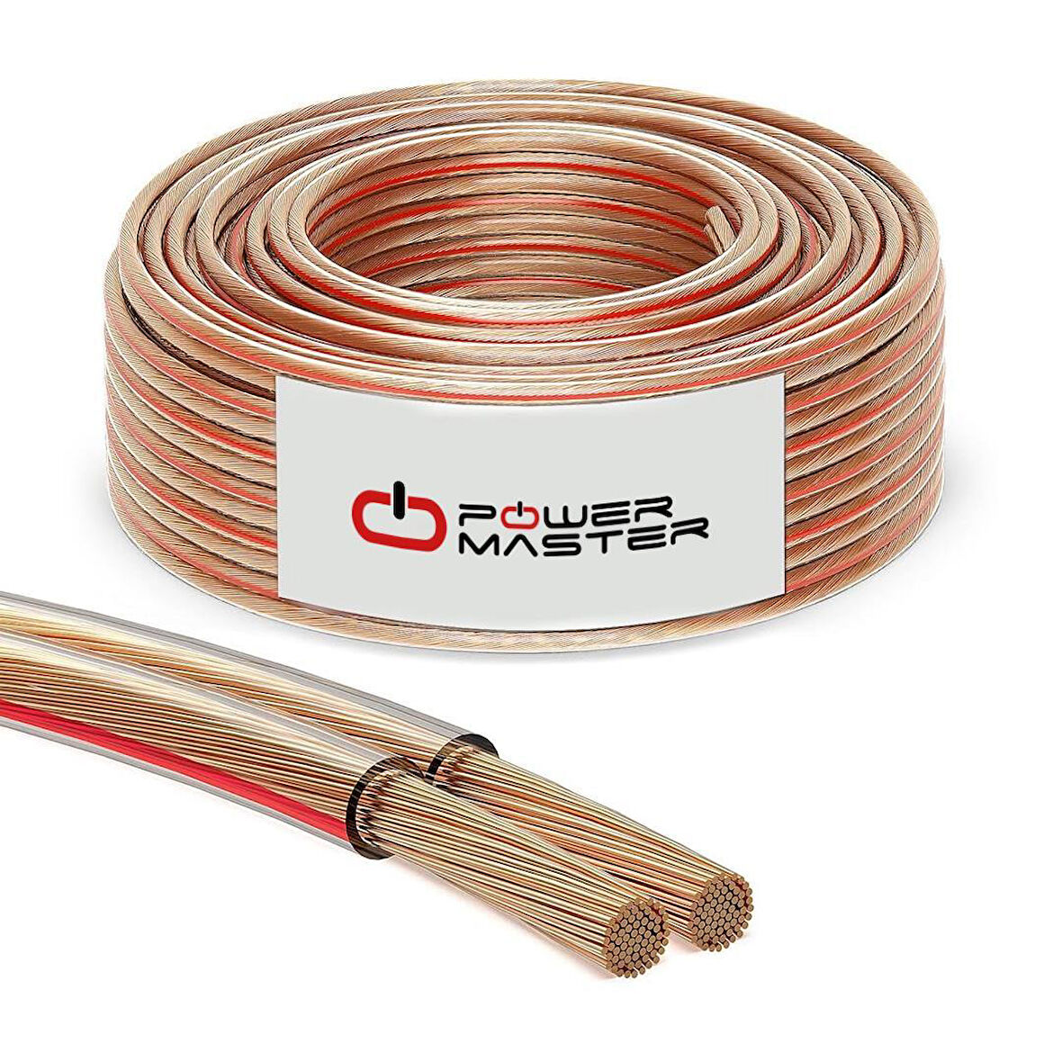 PowerMaster PM-431 2X2.50 Şeffaf Kodlu 100 Metre Bakır Cu Hoparlör Kablosu