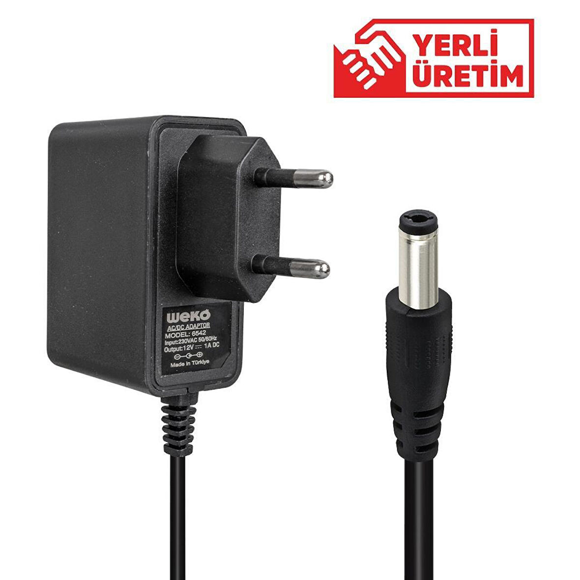 Weko 12 Volt 1 Amper 10 Watt Plastik Kasa Priz Tipi Adaptör (5.5x2.5 Uçlu)