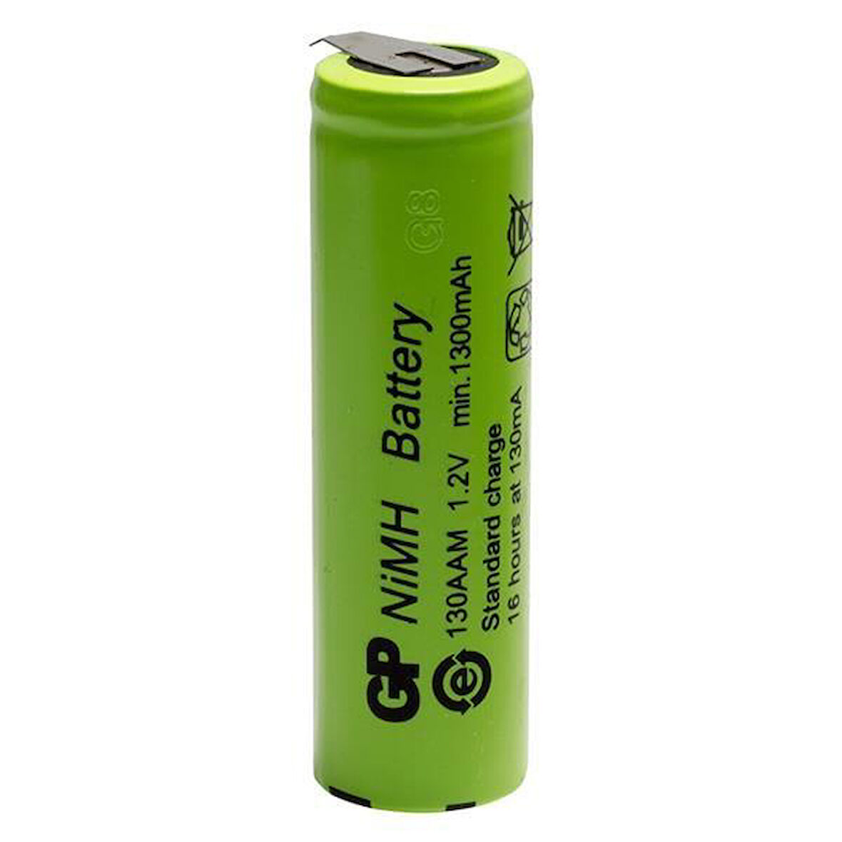 GP 1300mA 1.2V Düz Kafa Puntalı Aa Kalem Pil 130AAM