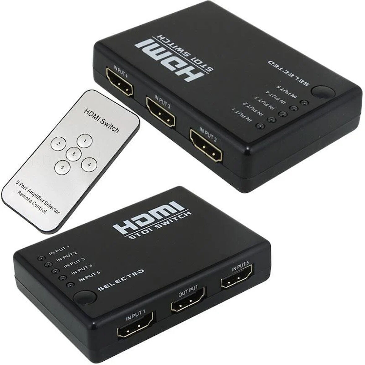 PowerMaster PM-8342 5 Giriş 1 Çıkış HDMI 2.0 4K@60Hz Switcher Toplayıcı Kumandalı
