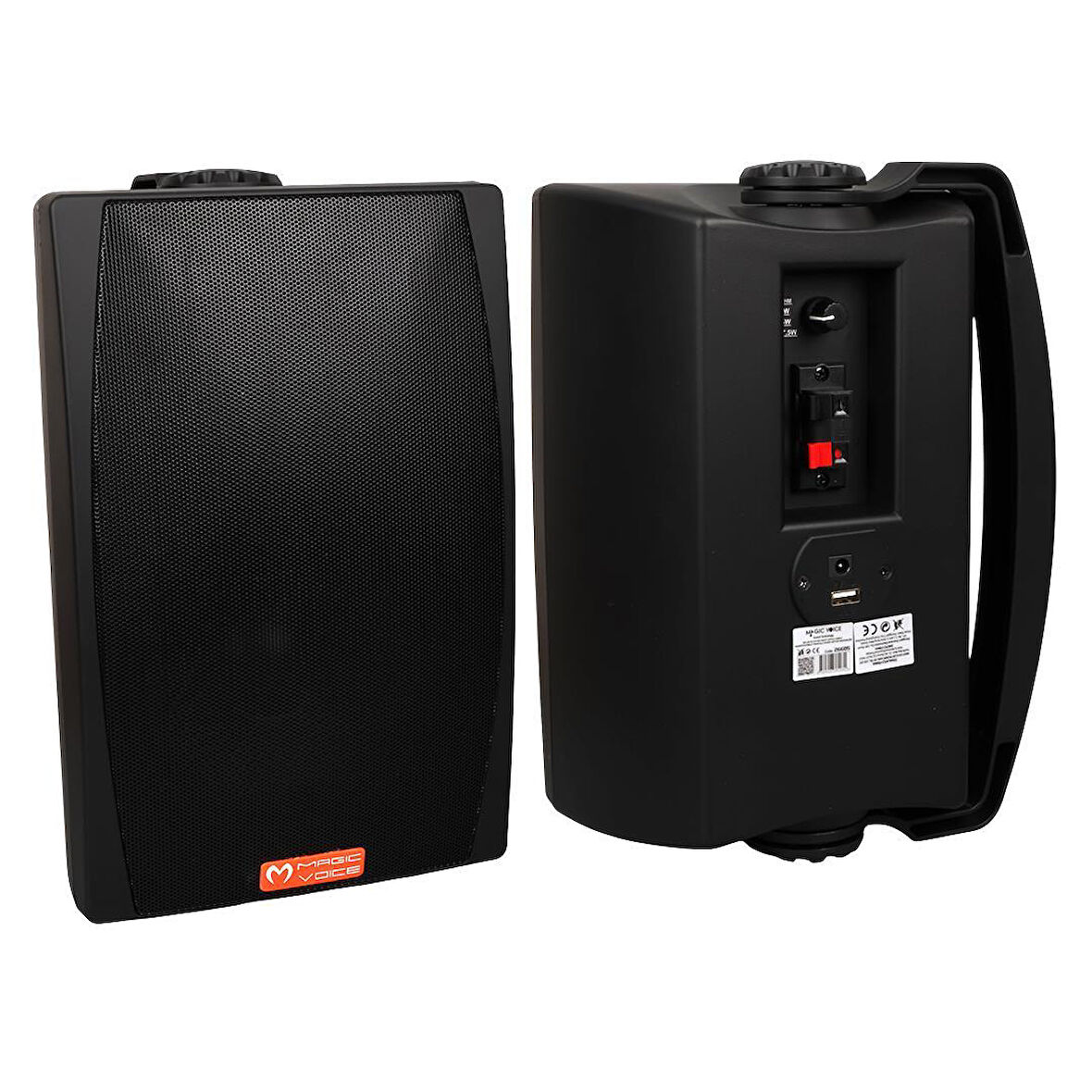 MagicVoice MV-03 16 CM 60 Watt Komütatörlü Hat Trafolu Siyah Sütun Hoparlör (2'li Takım)