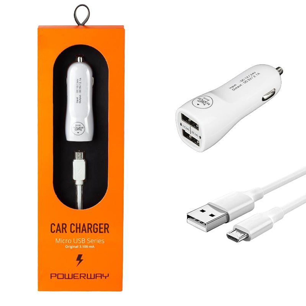 Powerway 3.1A Micro Usb Araç Çakmaklık Şarj Aleti X233