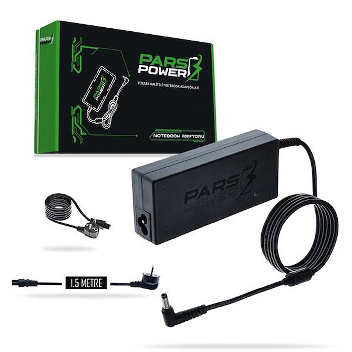 PARS POWER STANDART UÇ PRS-001 90W 19V 4.74A- 5.5*2.5MM Siyah ADAPTÖR