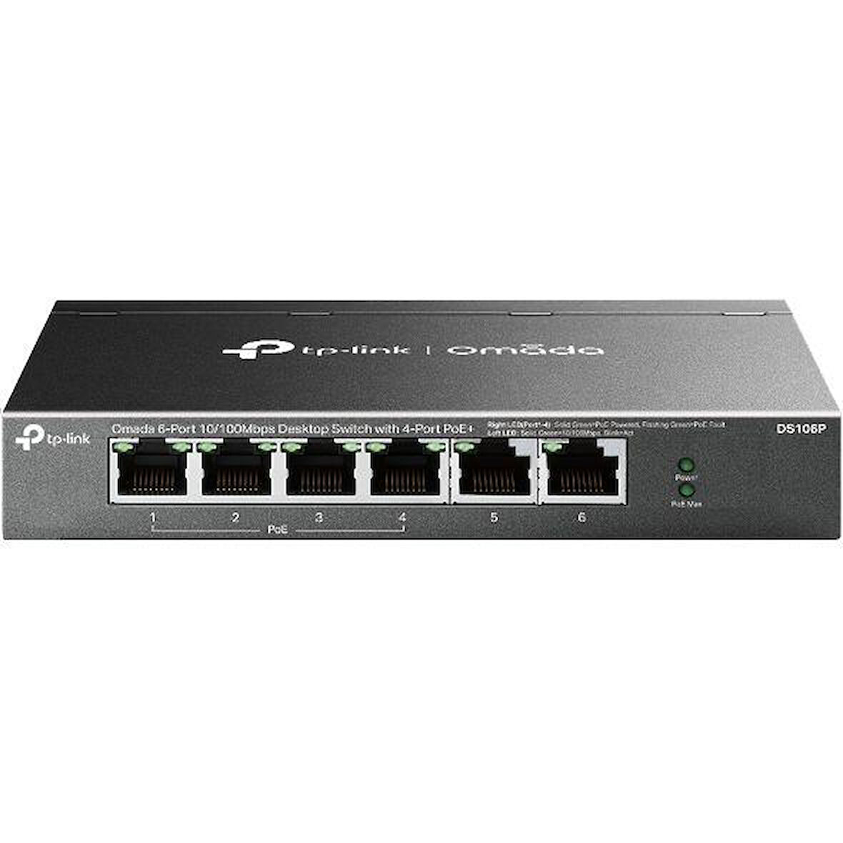Omada RR DS106P 67W 6FE PoE Switch,4P PoE,250m PoE